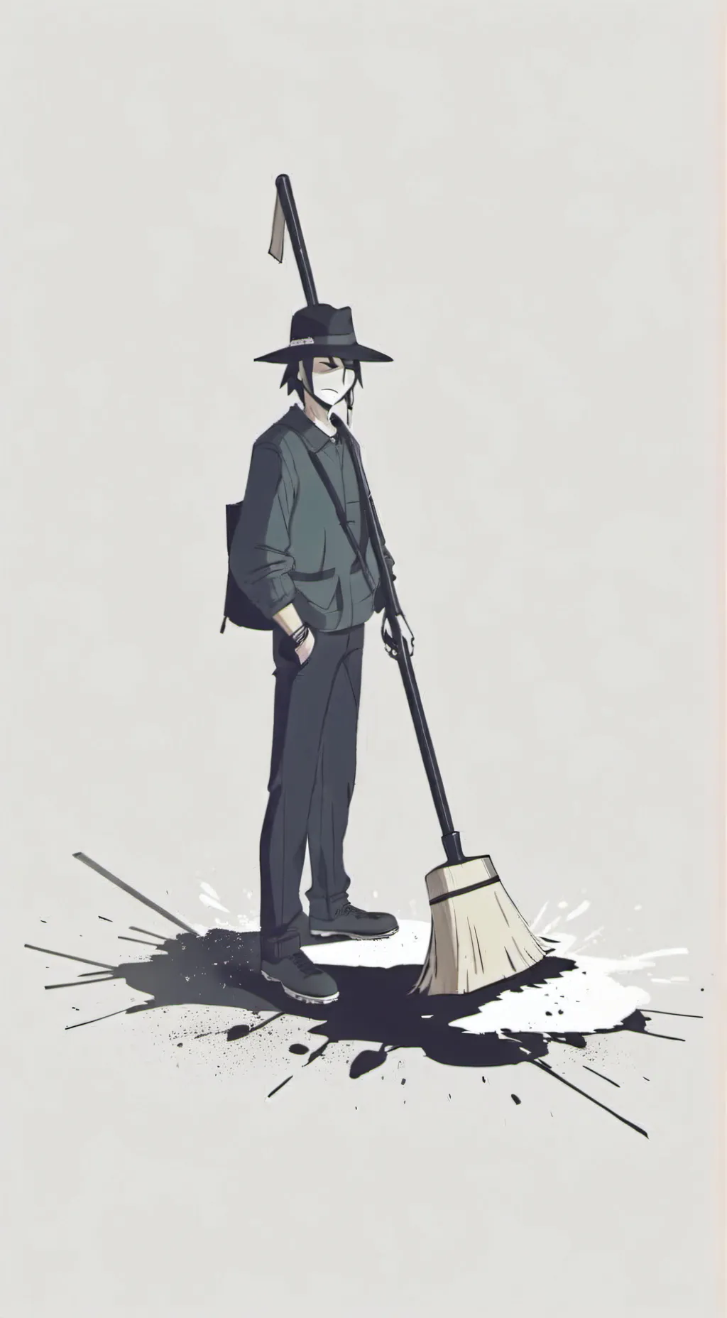 ai character: Mr broomire  background