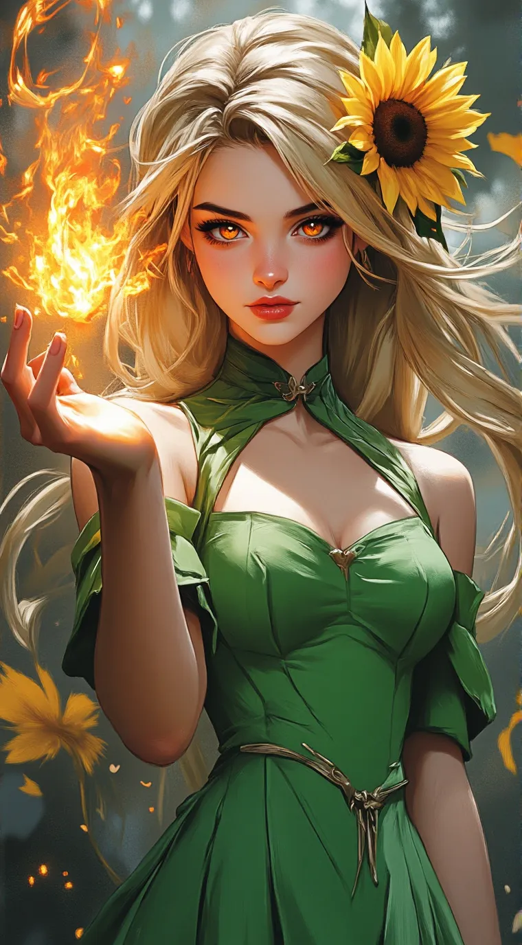 ai character: Amber background