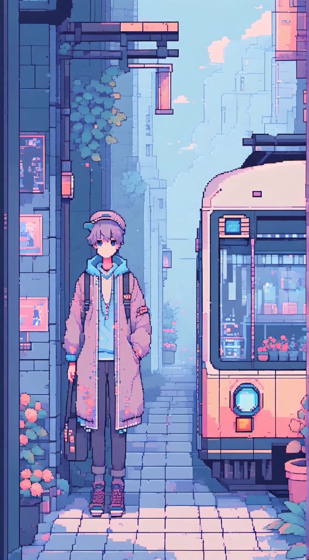 ai character: number blocks  background