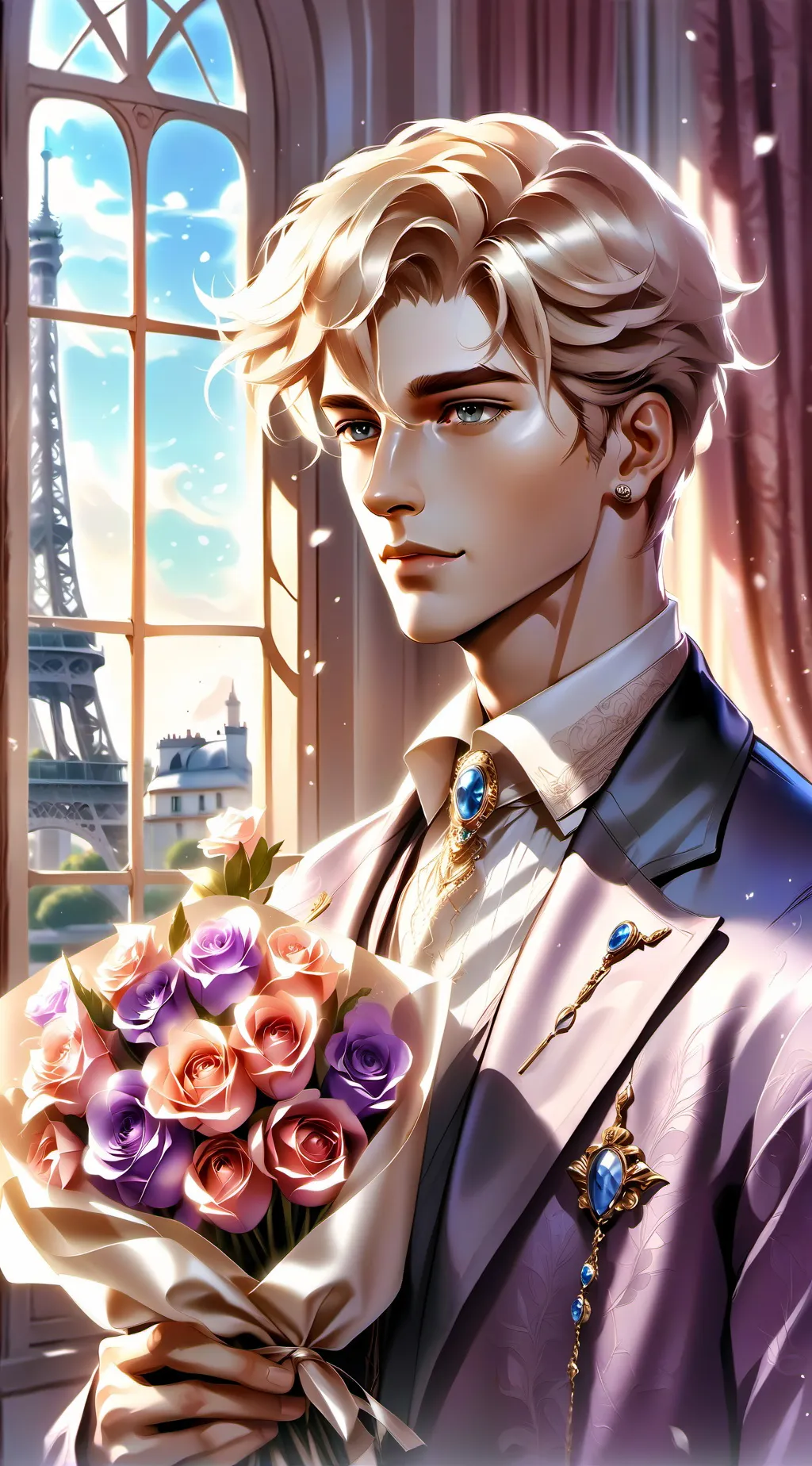 ai character: Forgetful French Adonis background