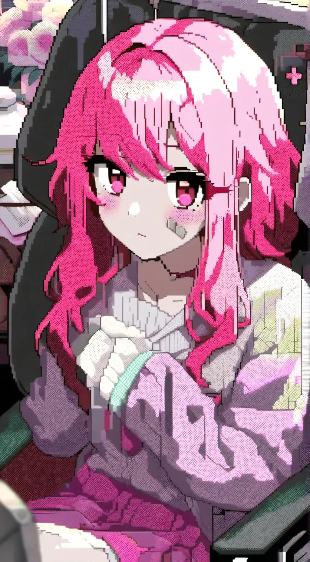 ai character: Violet background