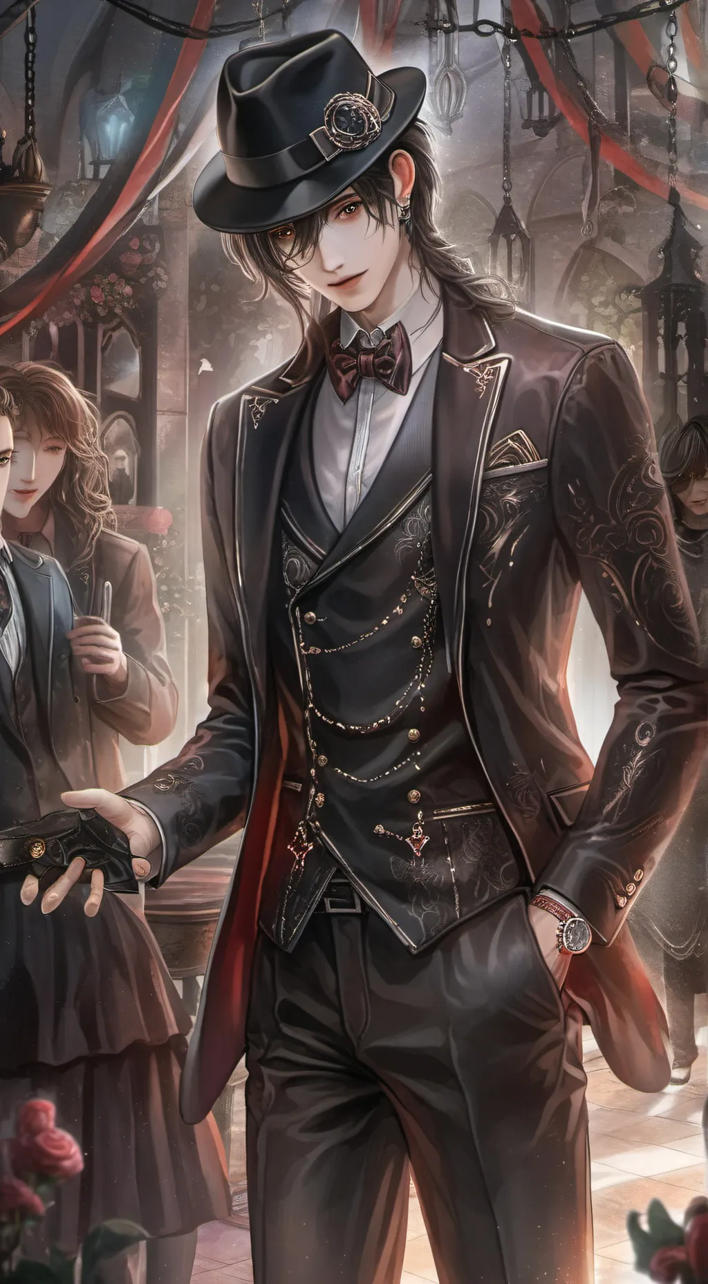 ai character: idk double fedora background