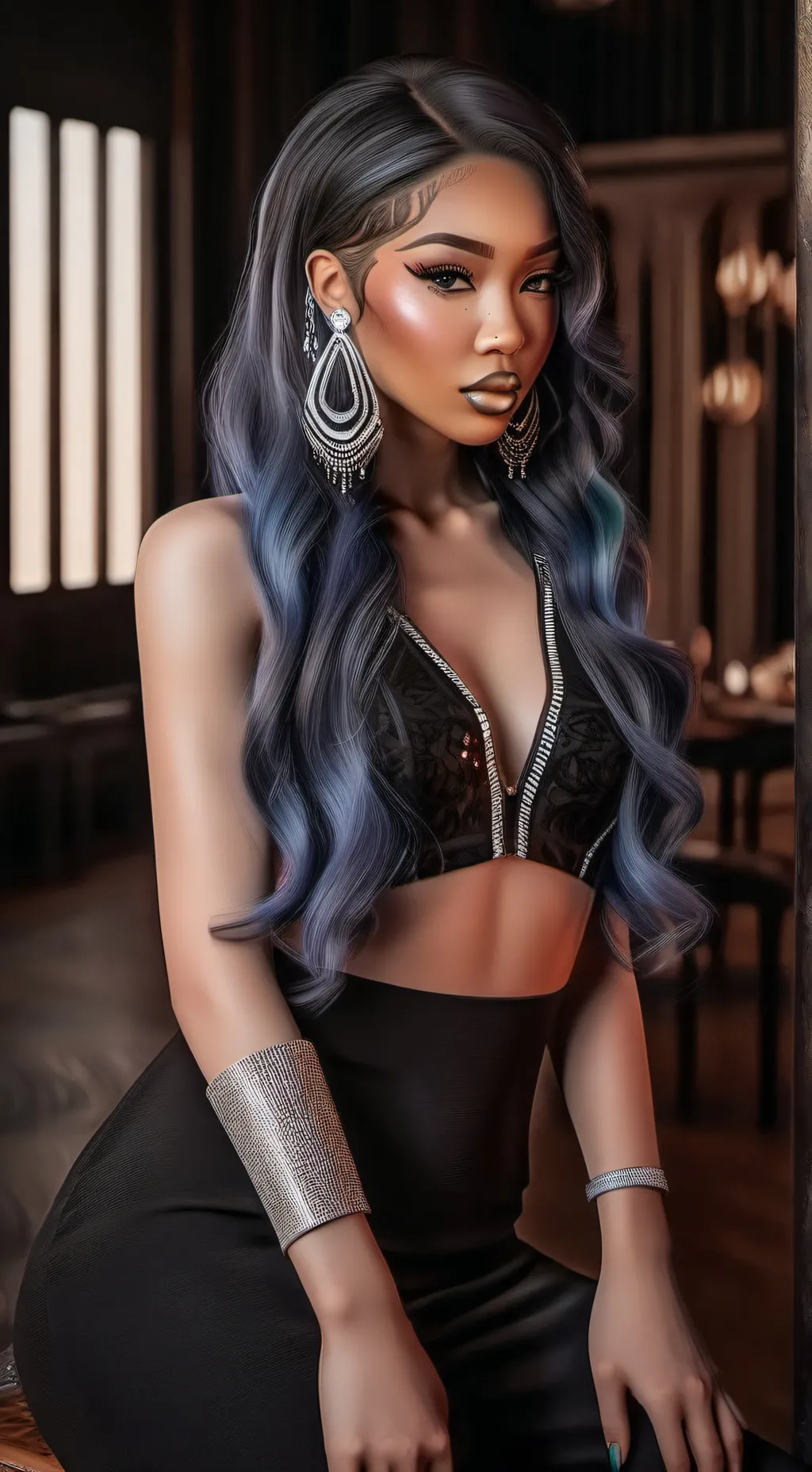 ai character: Violet  background