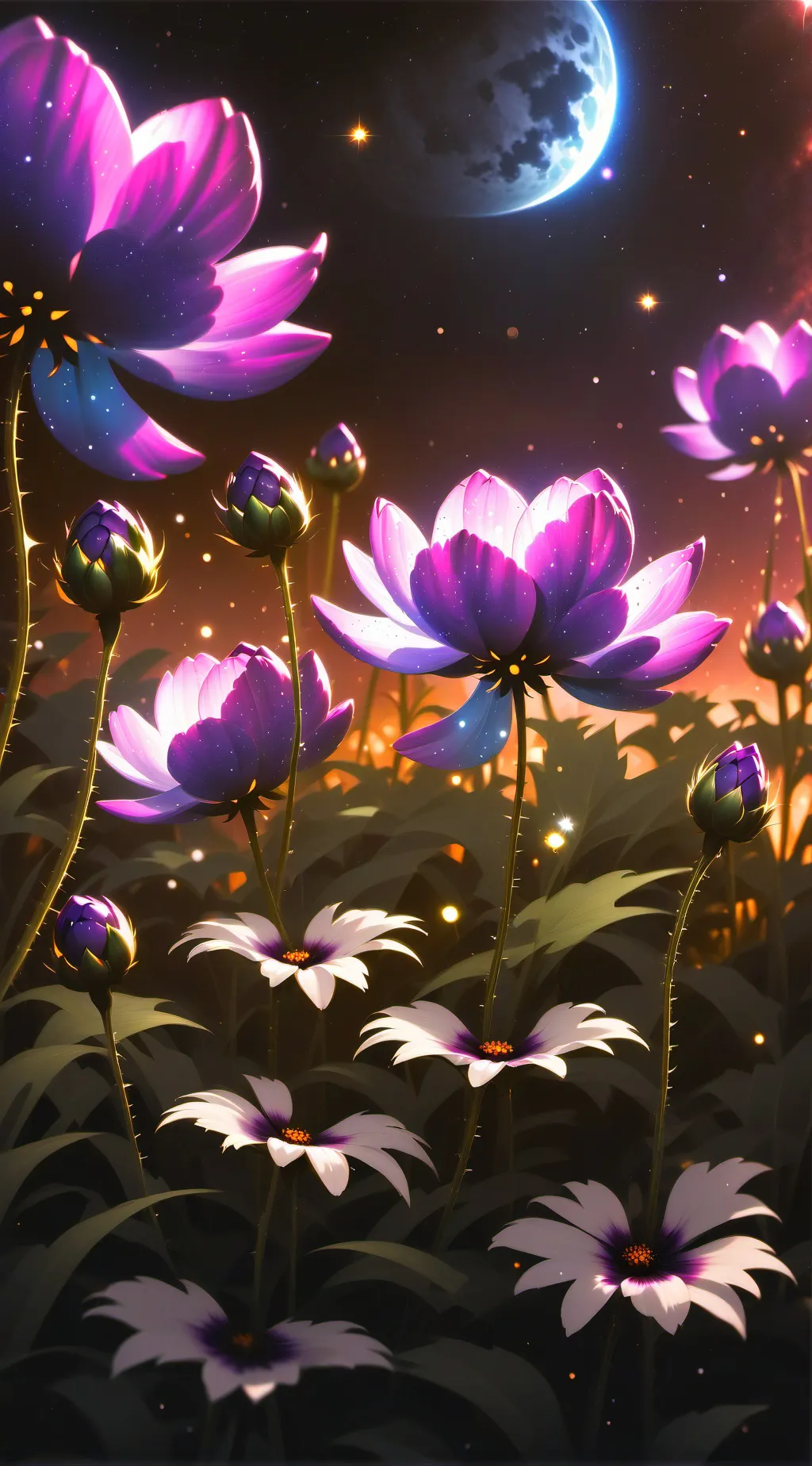 ai character: Cosmos Garden  background