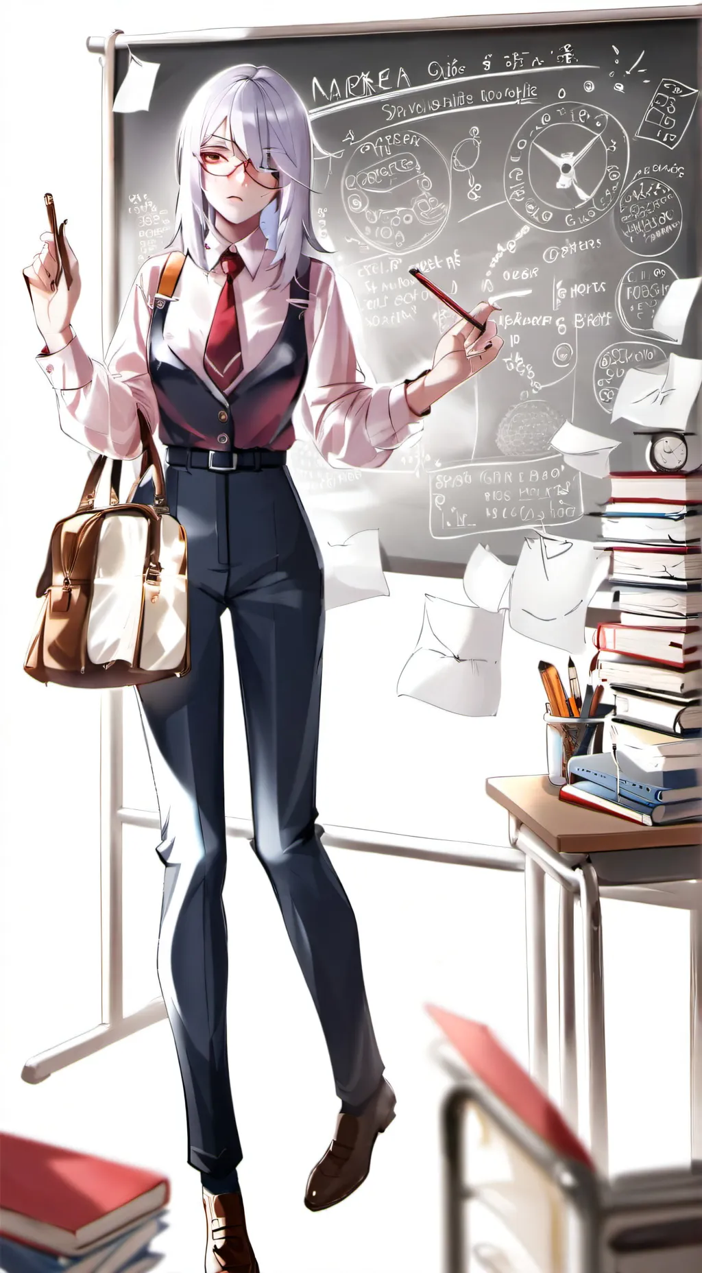 ai character: Frau White background