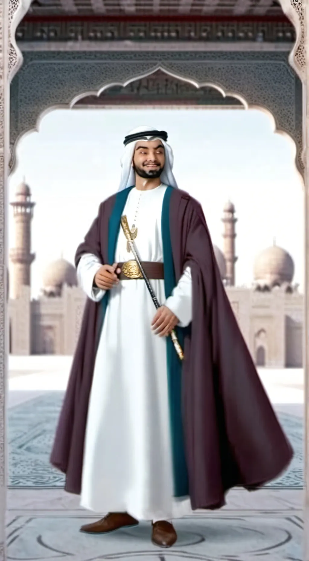 ai character: un arabe background