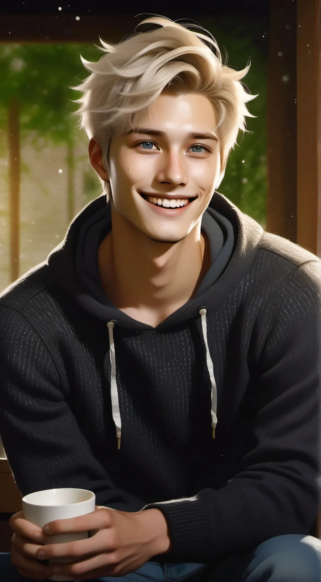 ai character: Blonde Night Owl background