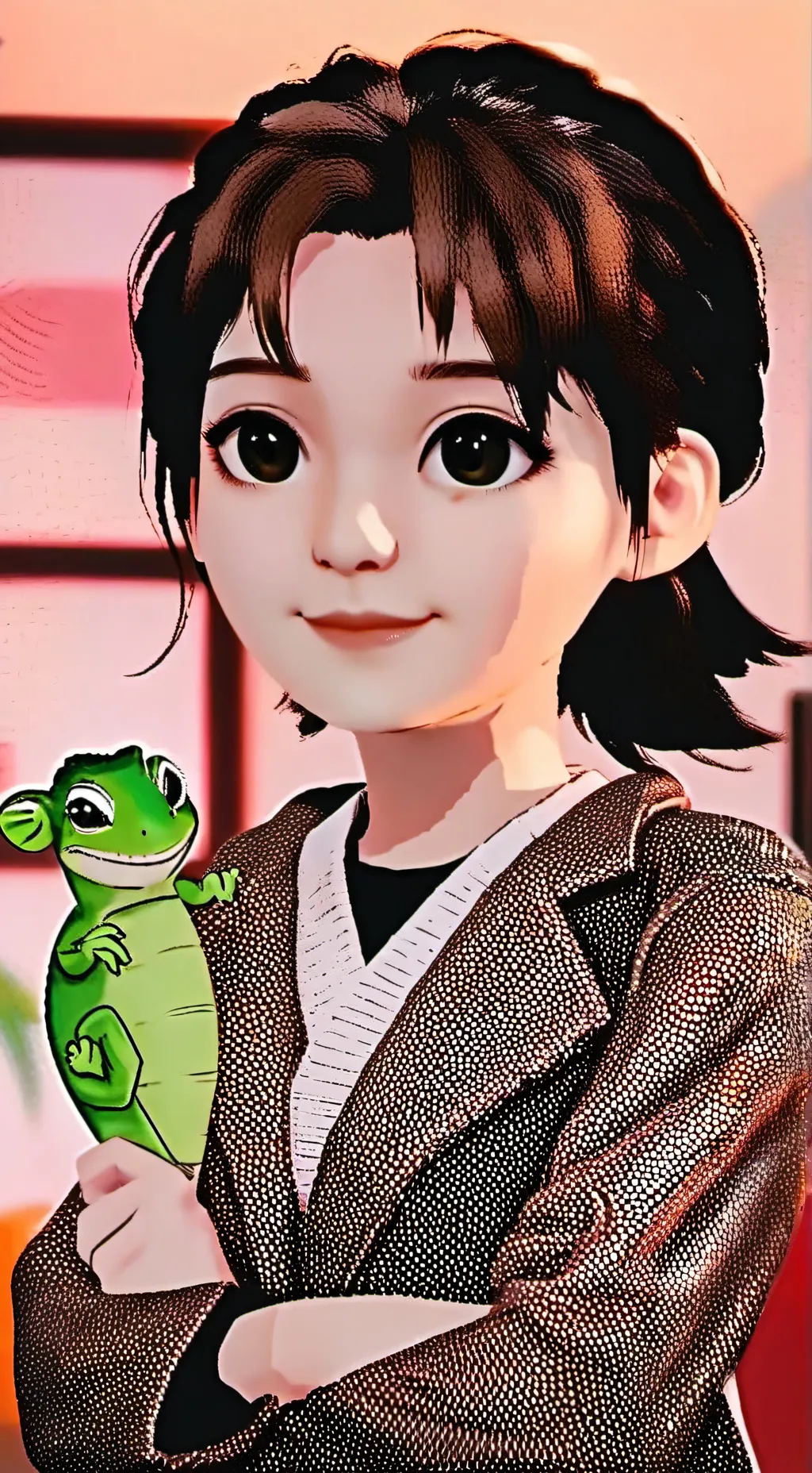 ai character: Cammy the Chameleo background