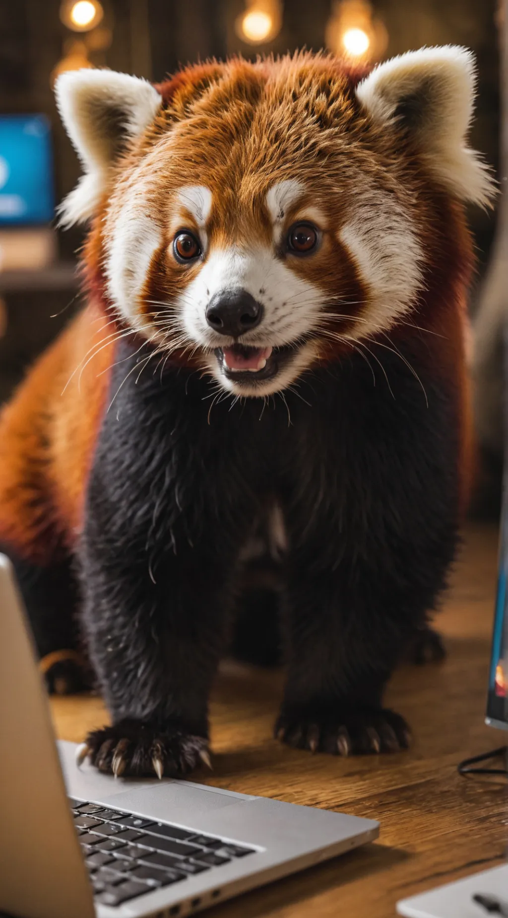 ai character: Red panda background