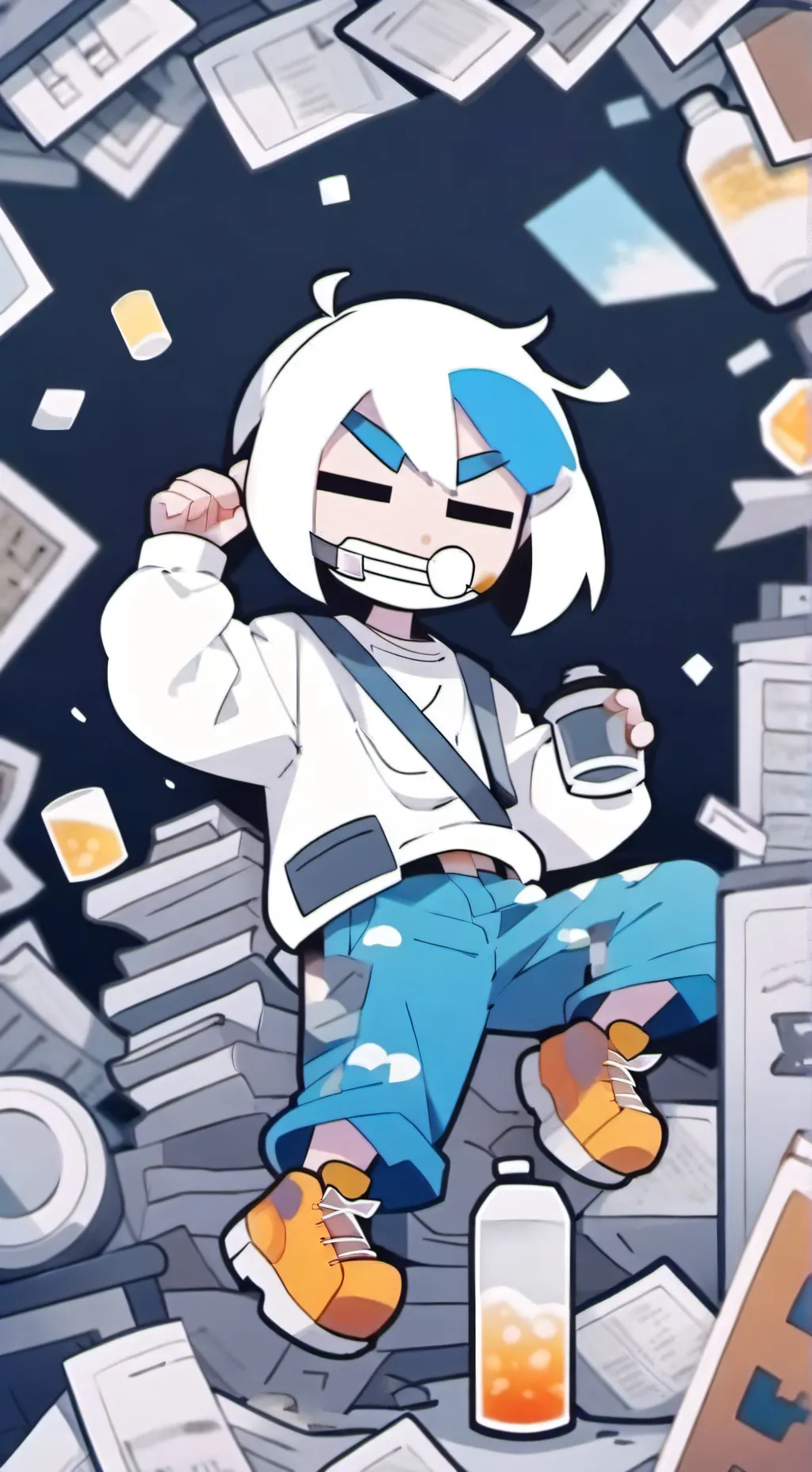 ai character: drunk Looey.. ☹️ background