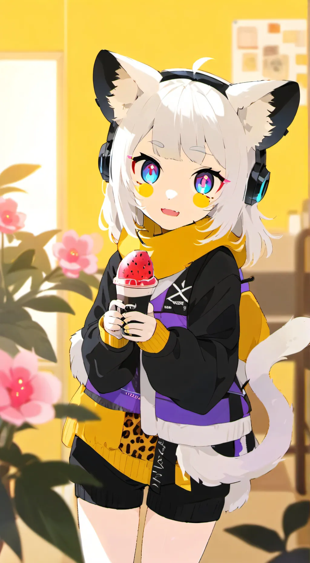 ai character: PuffyBot Furry background