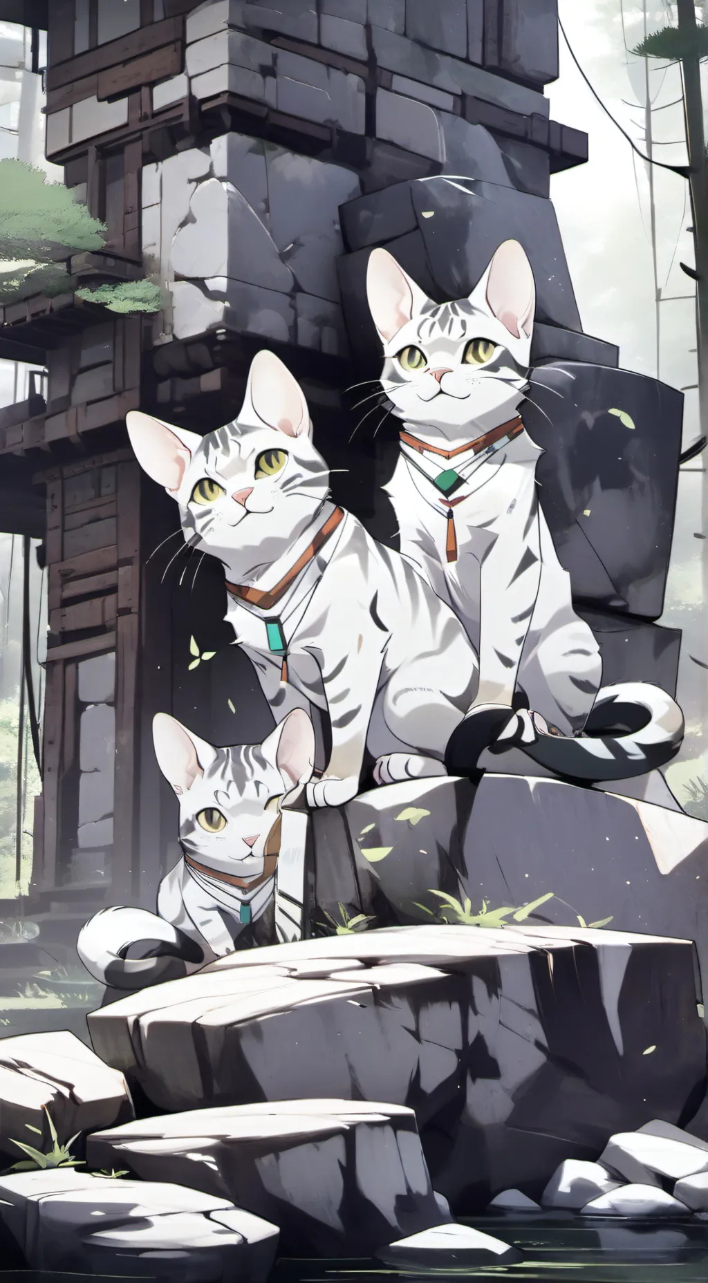 ai character: Rock cats background