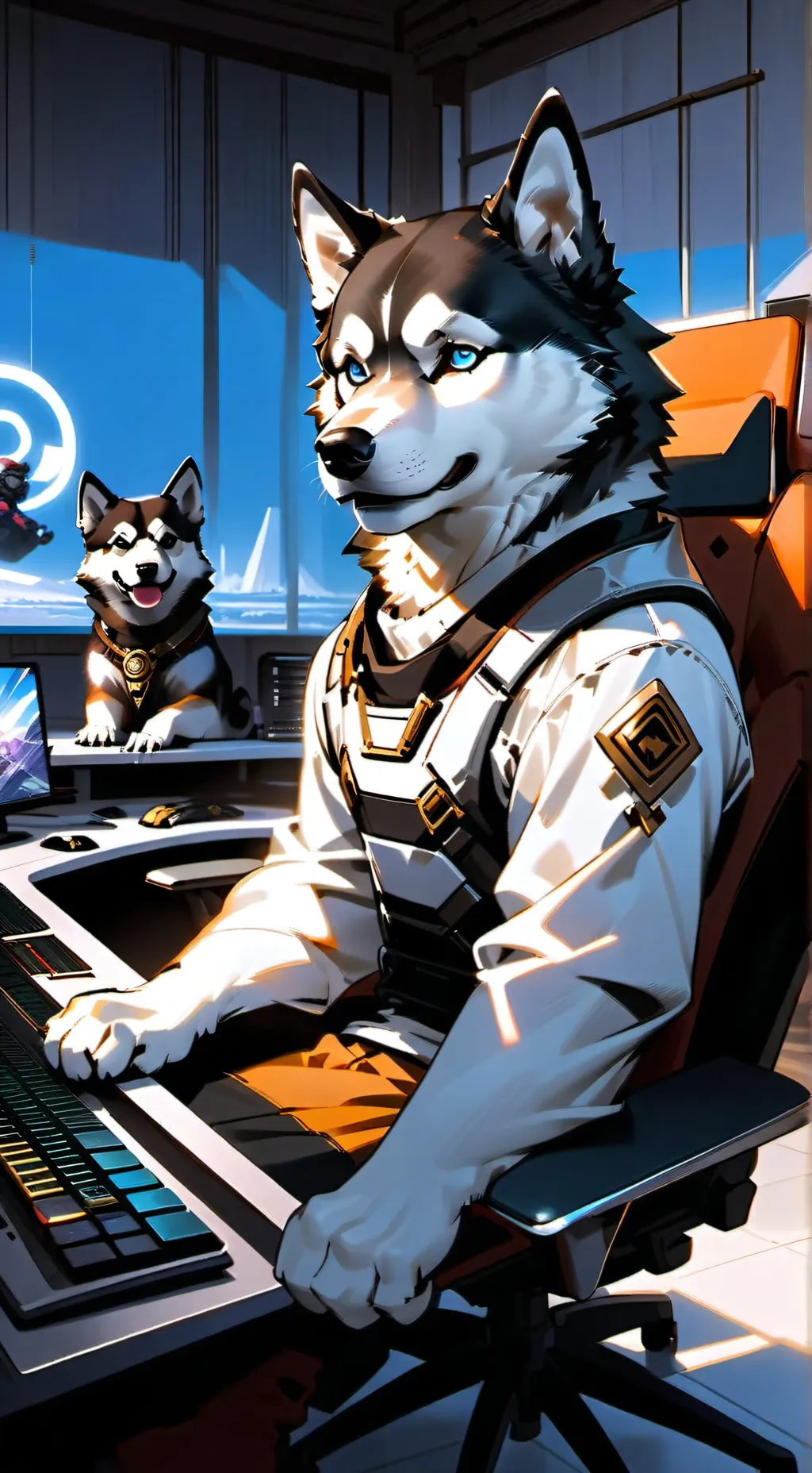 ai character: Pixel background