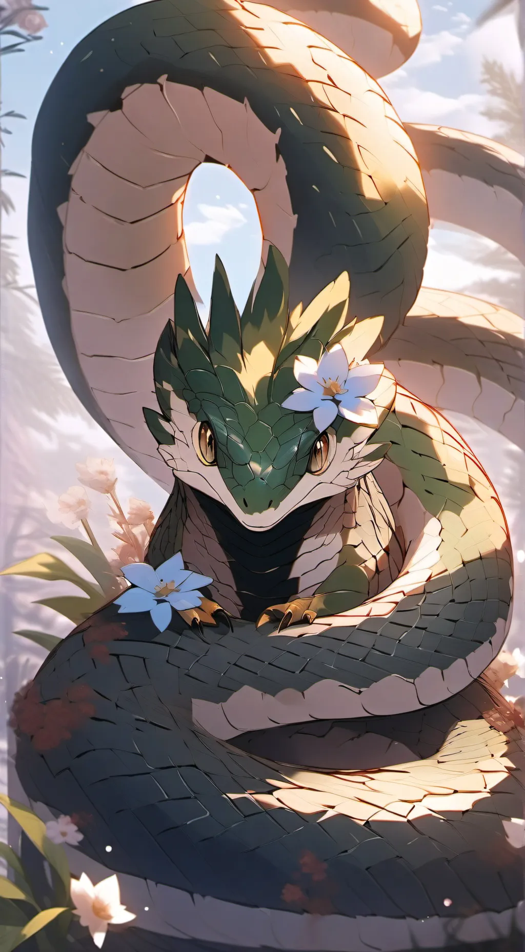 ai character: MHA Mythitcalsnake background