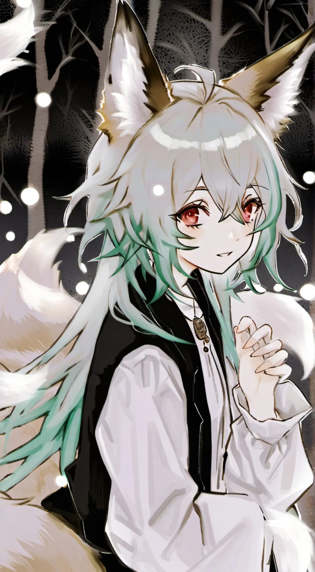 ai character: Fox Girl Furry background