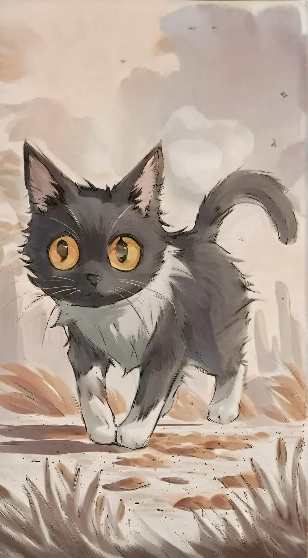 ai character: 😼KITTY!! 🐾😼 background