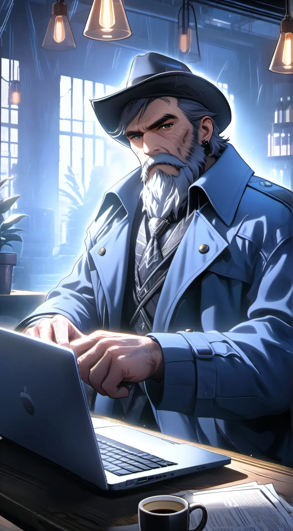 ai character: The Espresso Enigma background