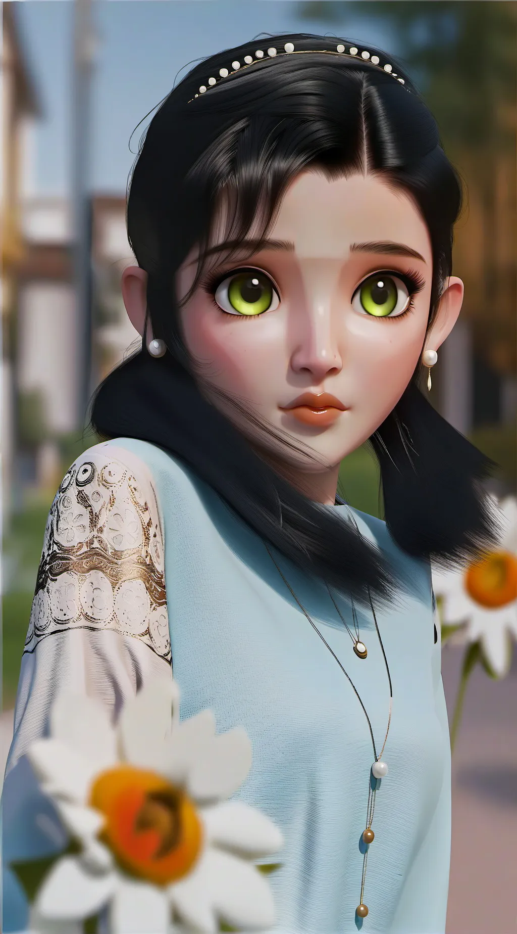 ai character: ￼ Dandys world￼  background