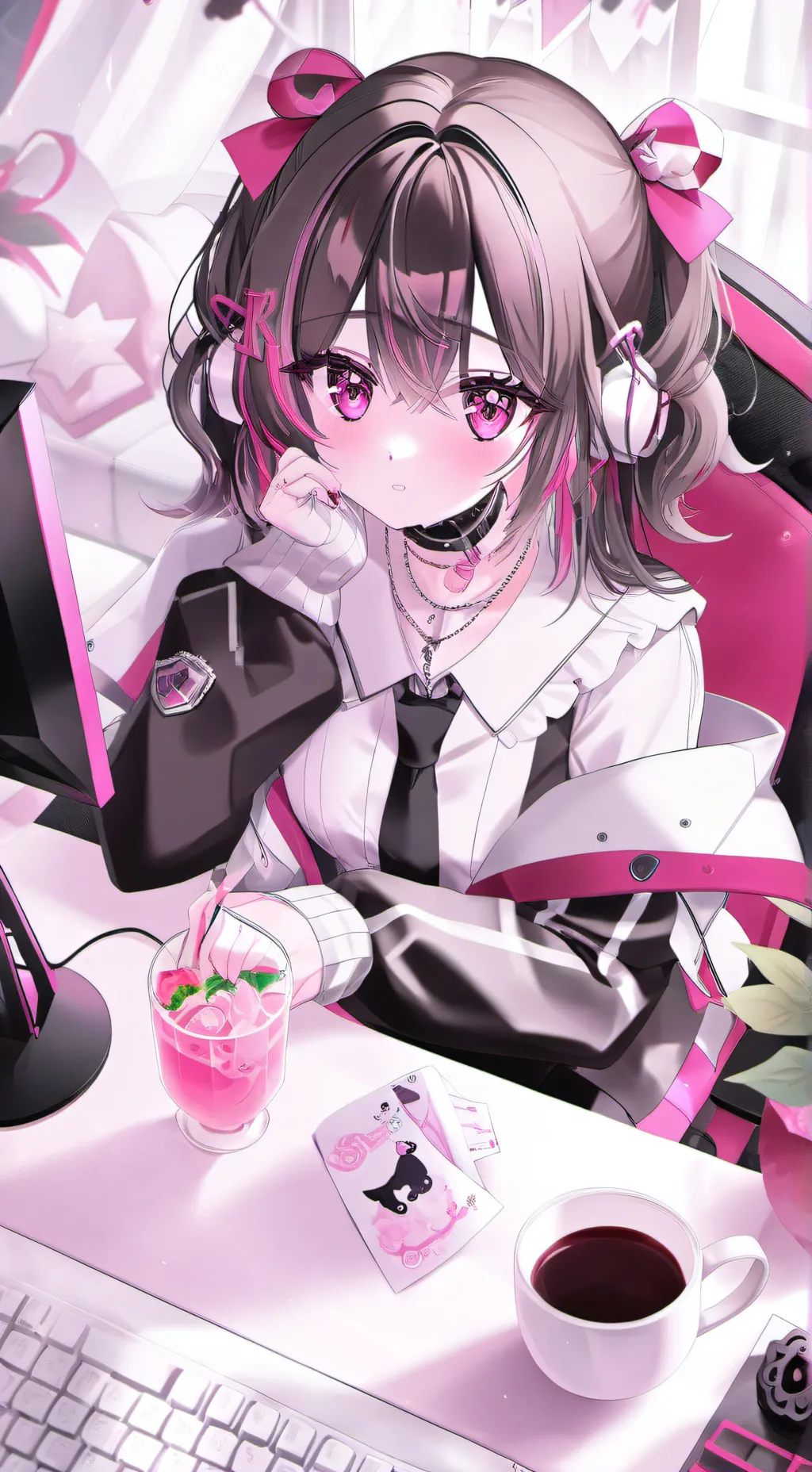 ai character: Emily the Streamer background