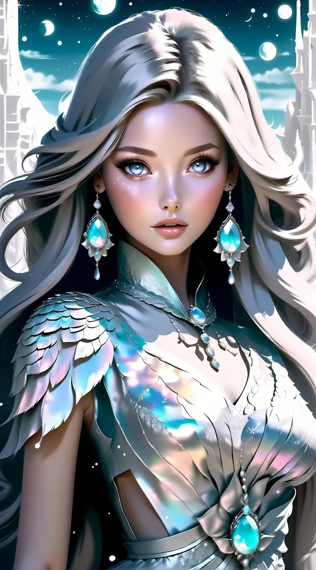 ai character: moonlight background