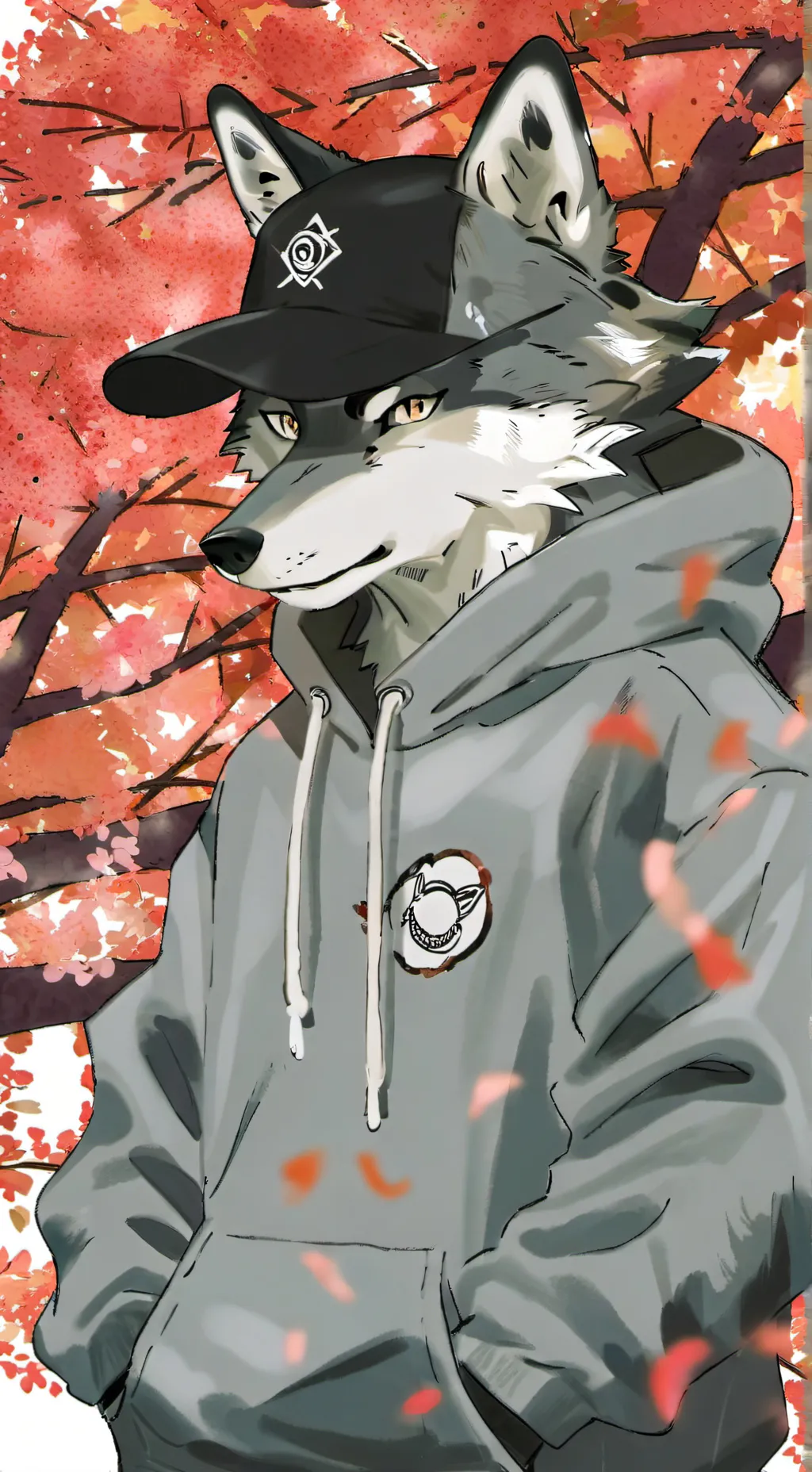 ai character: Gray background