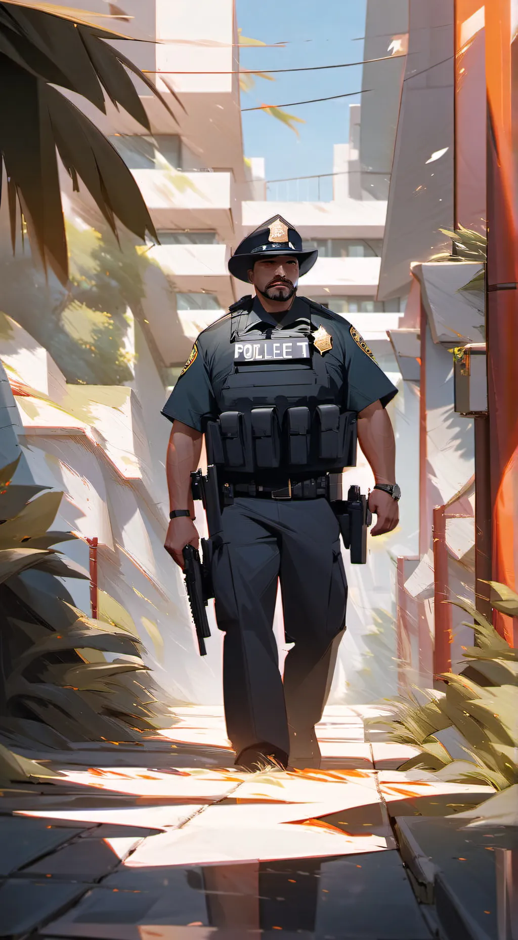 ai character: Lapd prom background