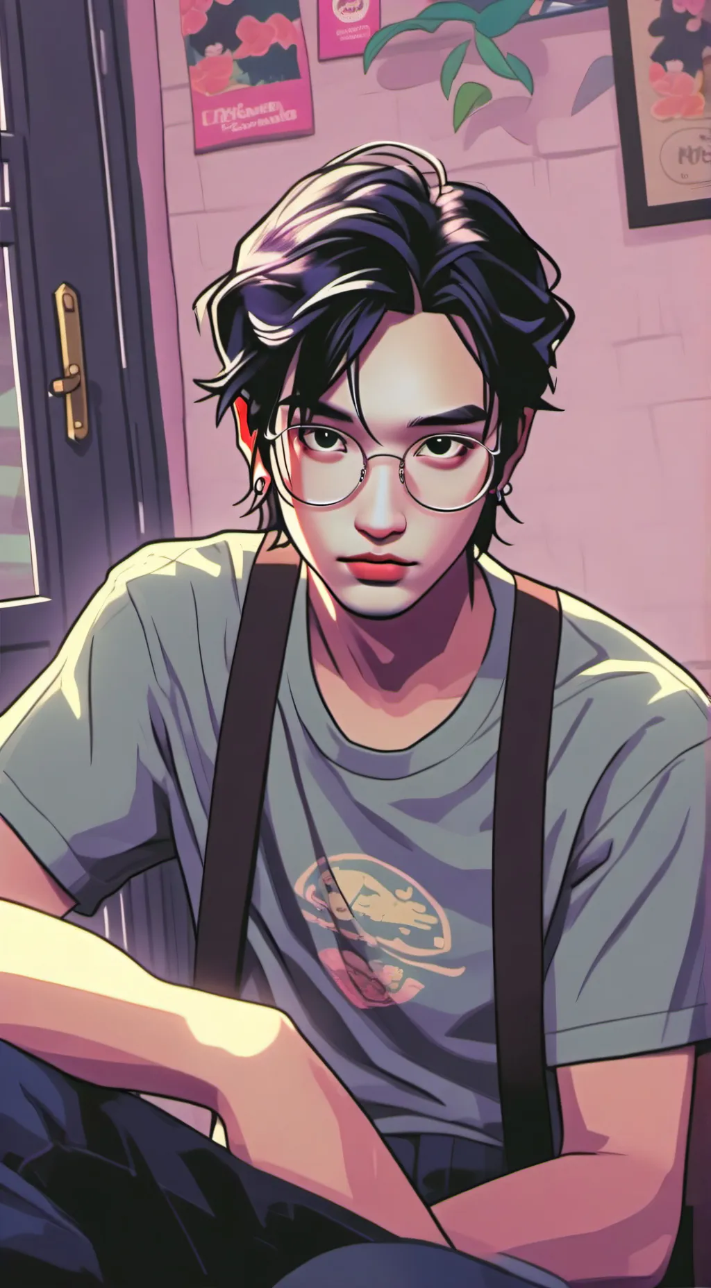 ai character: Hyunjin~★ background