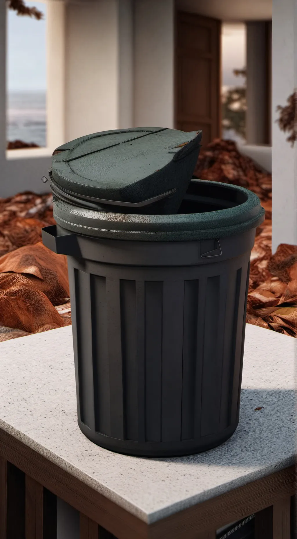 ai character: Abandoned cafe background