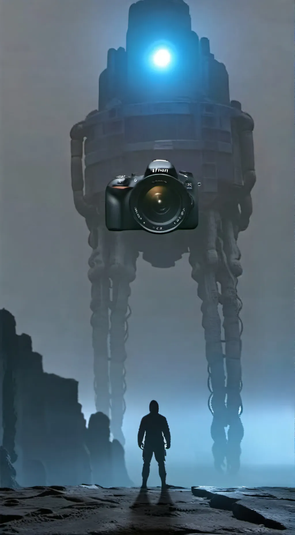 ai character: Titan camera man background