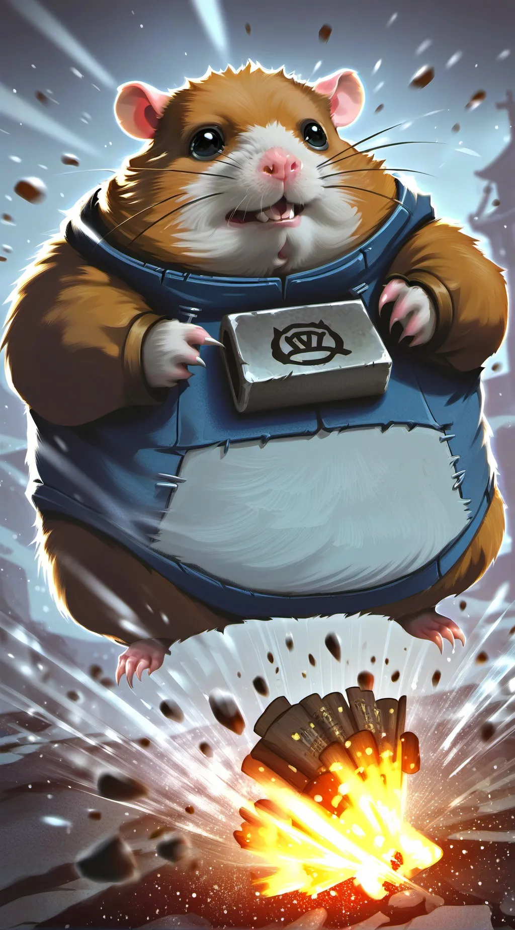 ai character: Fat ahh hamster background
