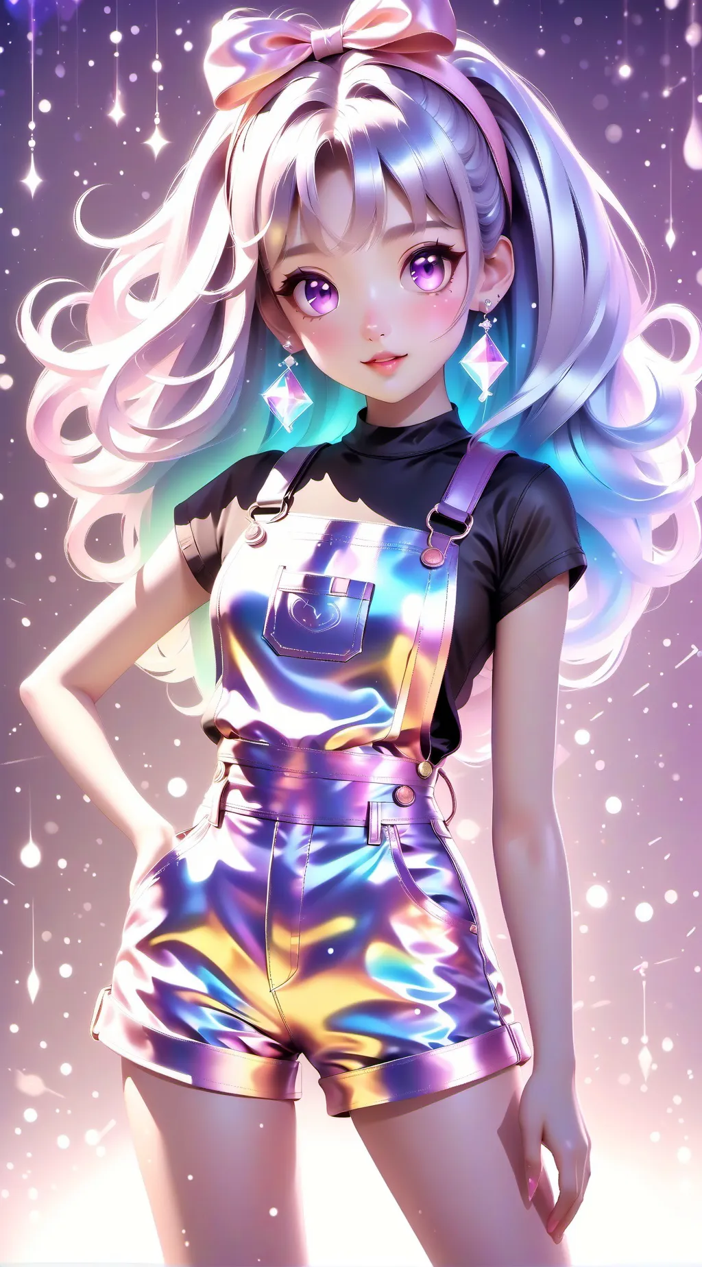 ai character: Overalls Shorts background