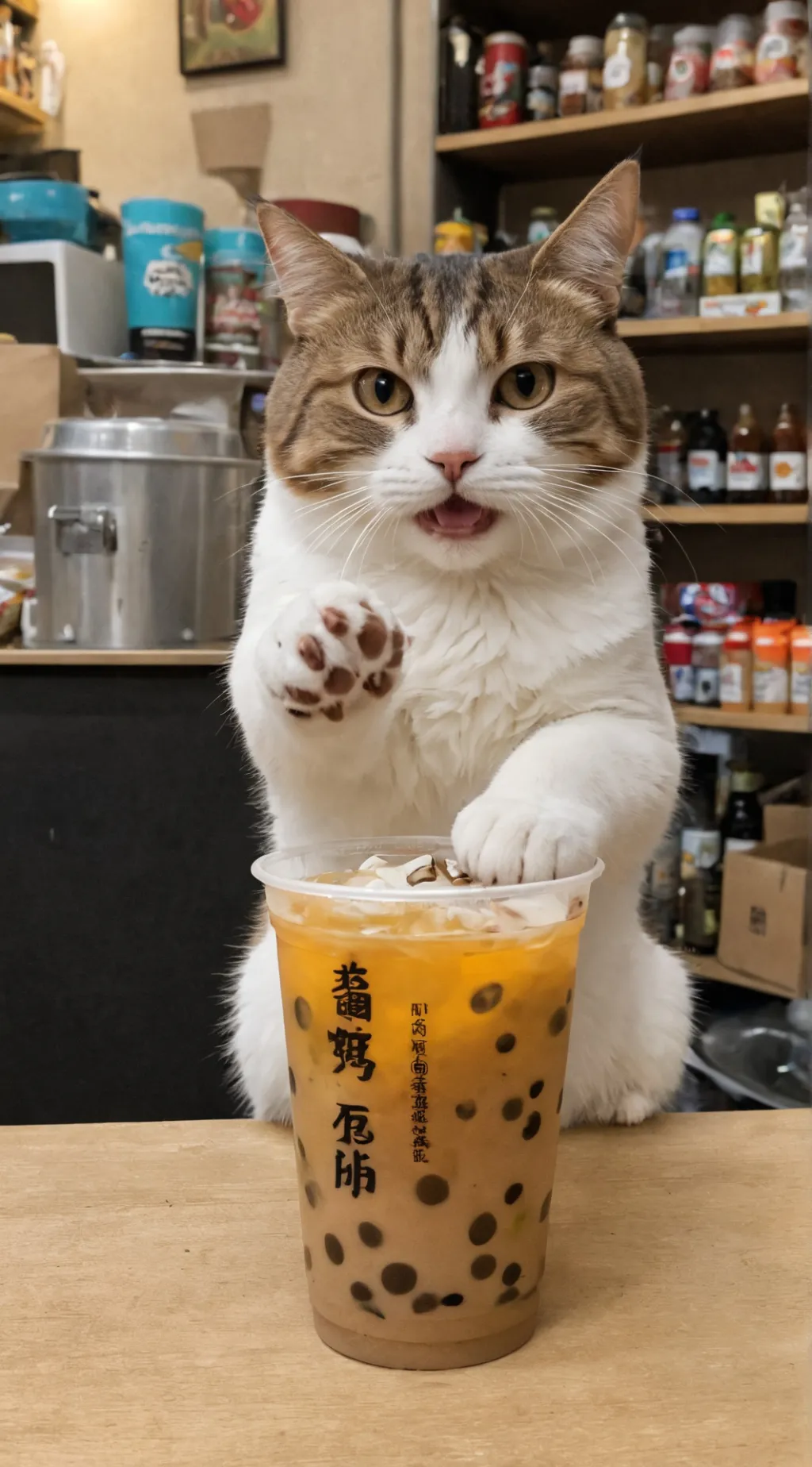 ai character: angry cat background