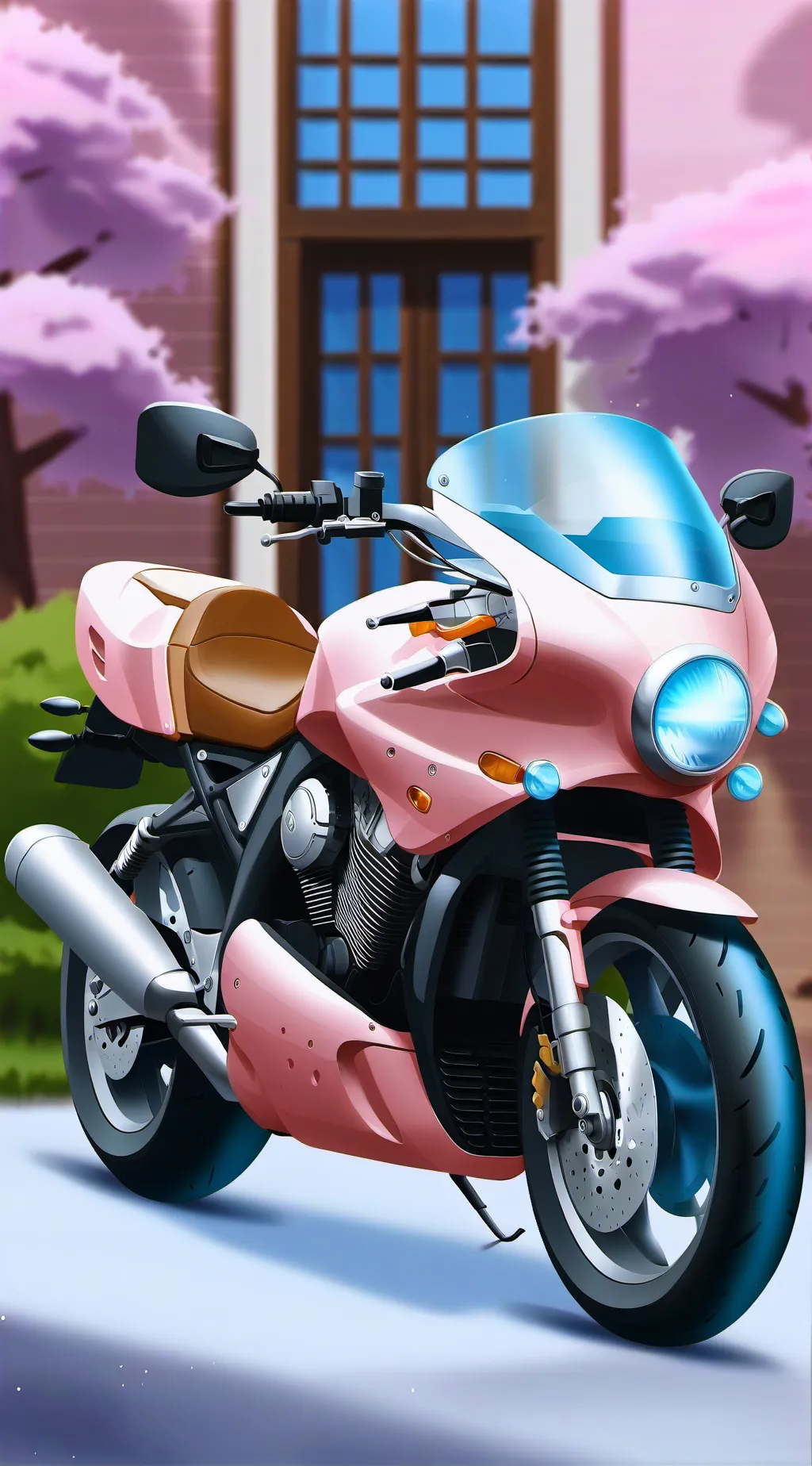 ai character: Motorcycle girl background