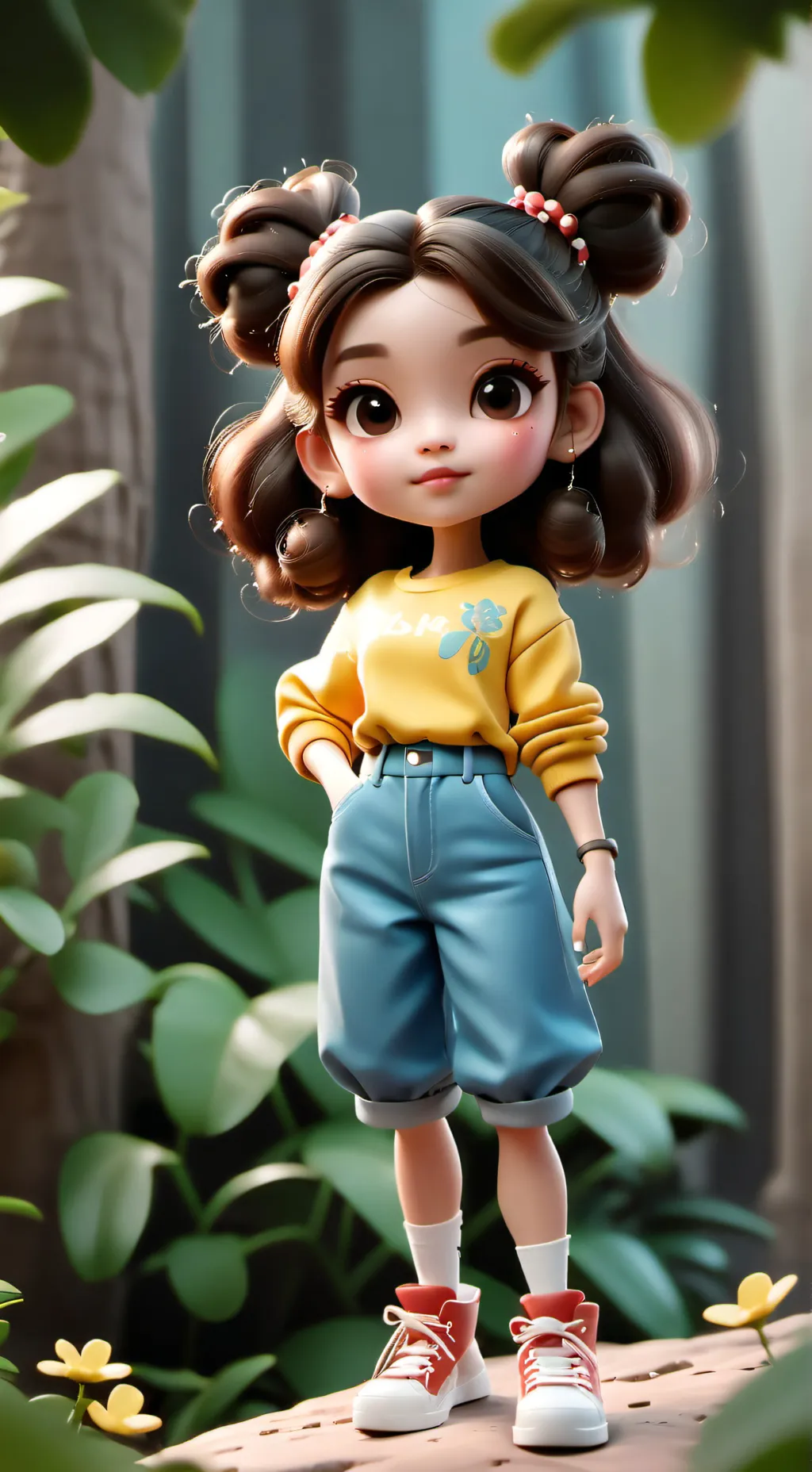 ai character: Amanda and wooly background