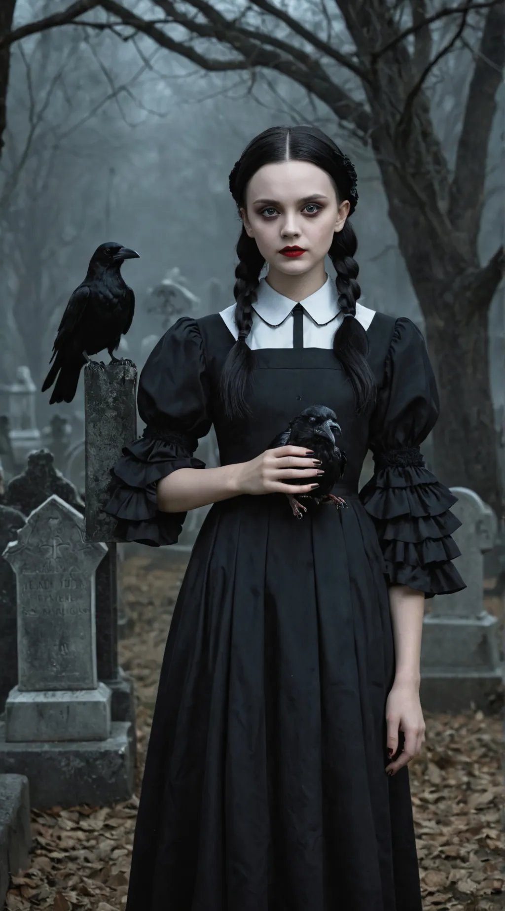 ai character: Wednesday Addams background