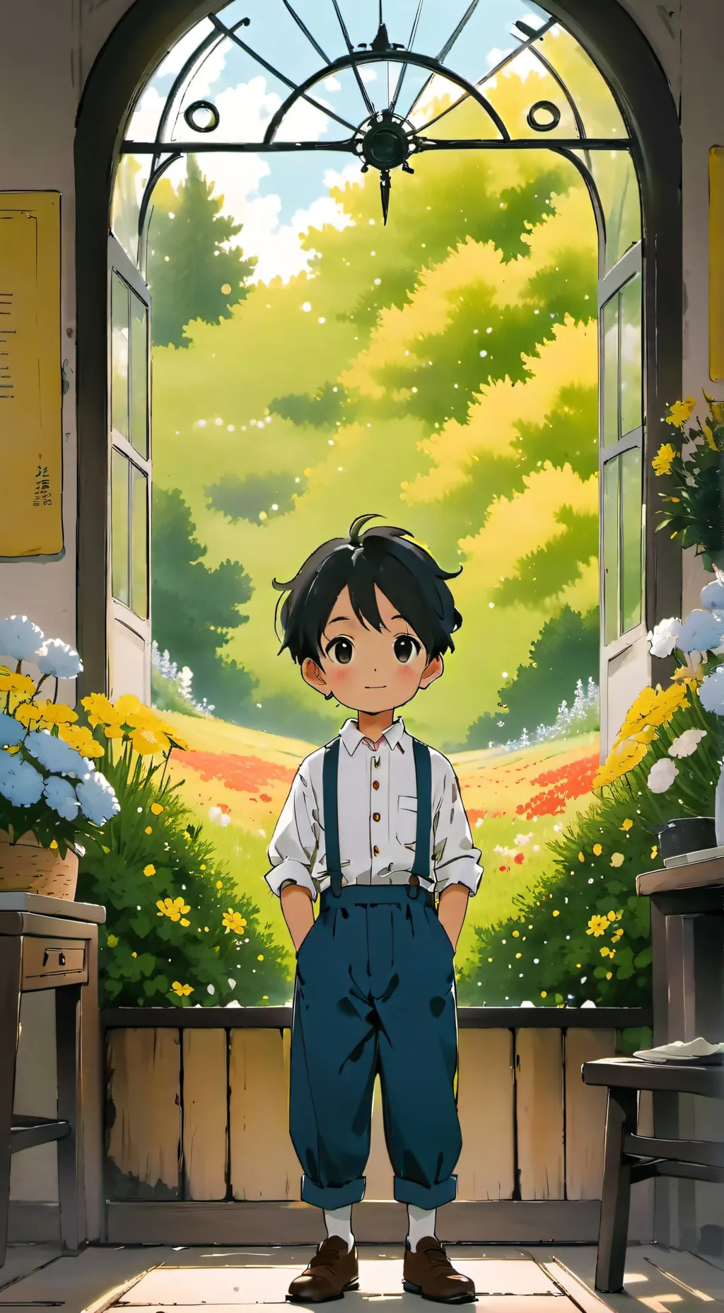 ai character: bleu background