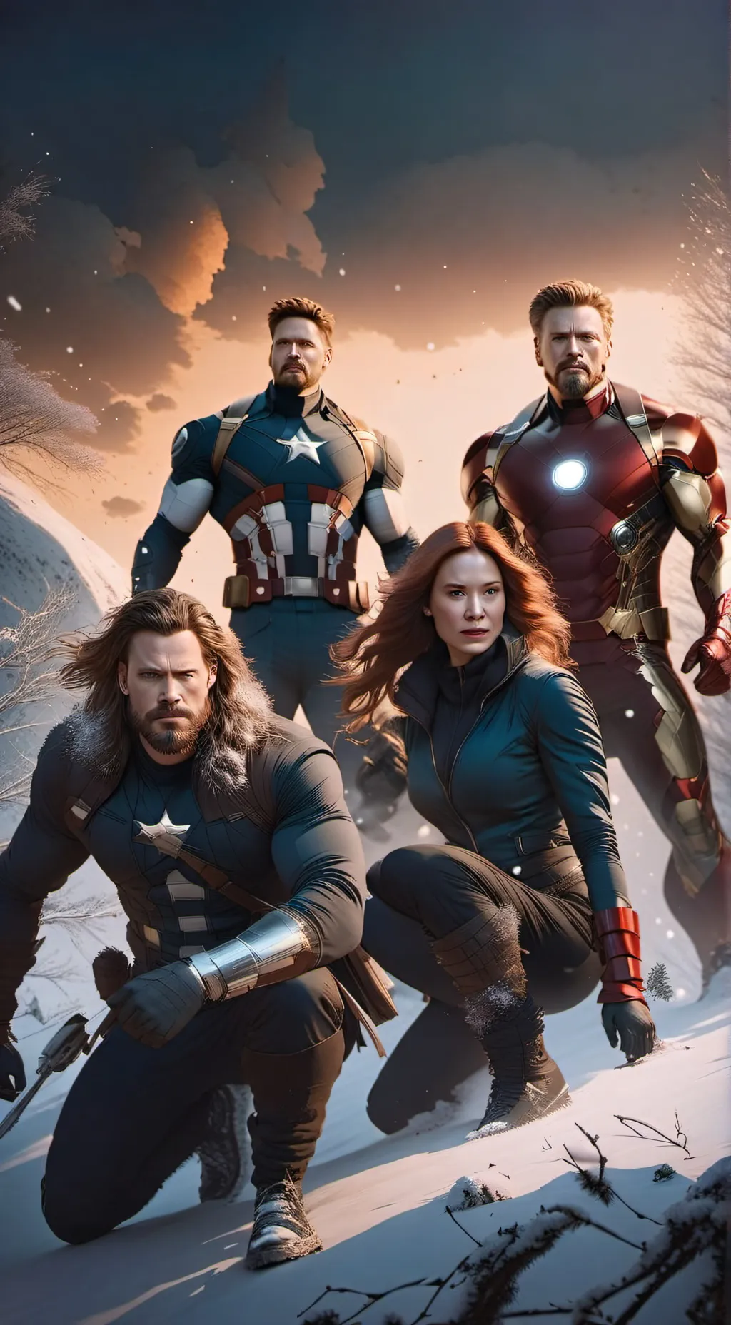 ai character: avengers winter  background