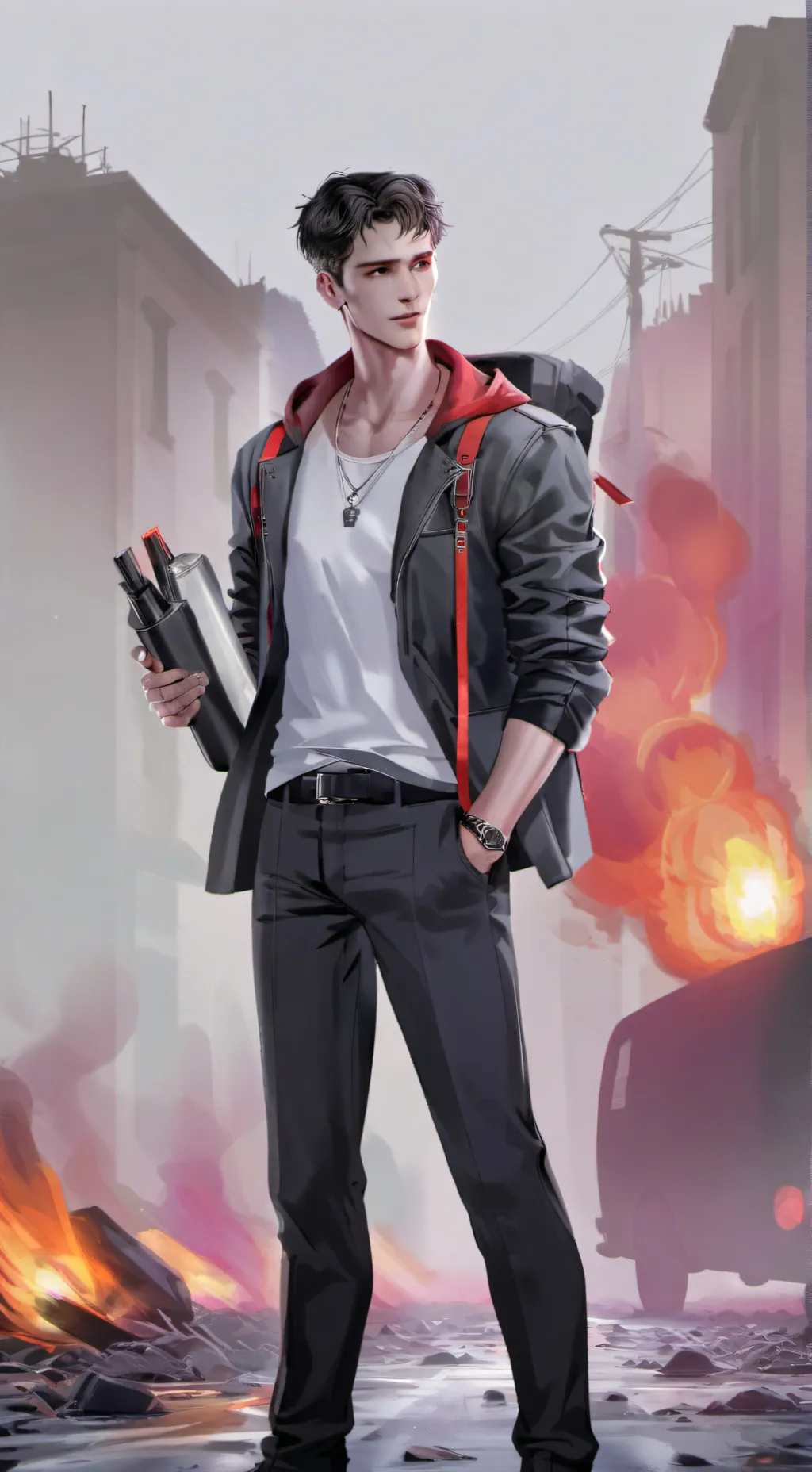 ai character: Danny coral  background