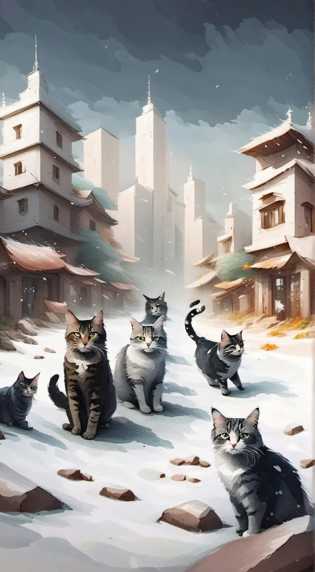 ai character: cat city background