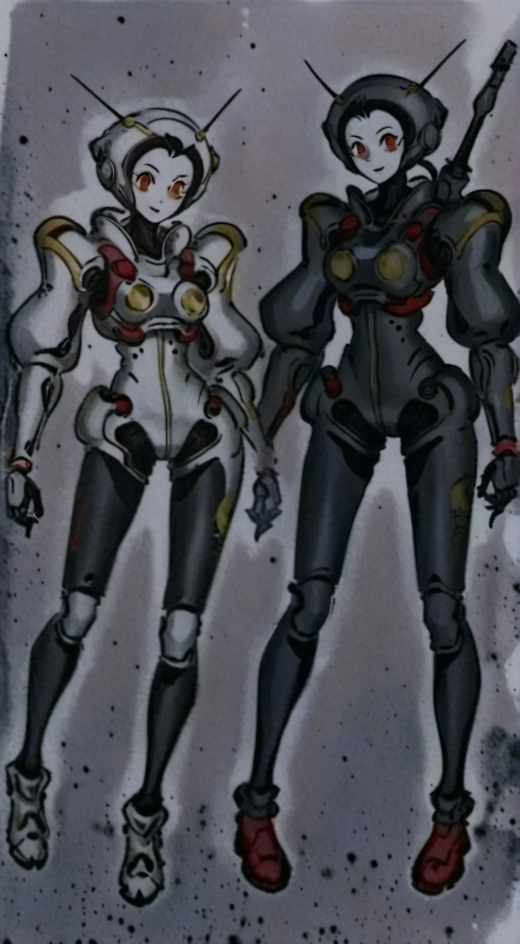 ai character: Twin killer drones background