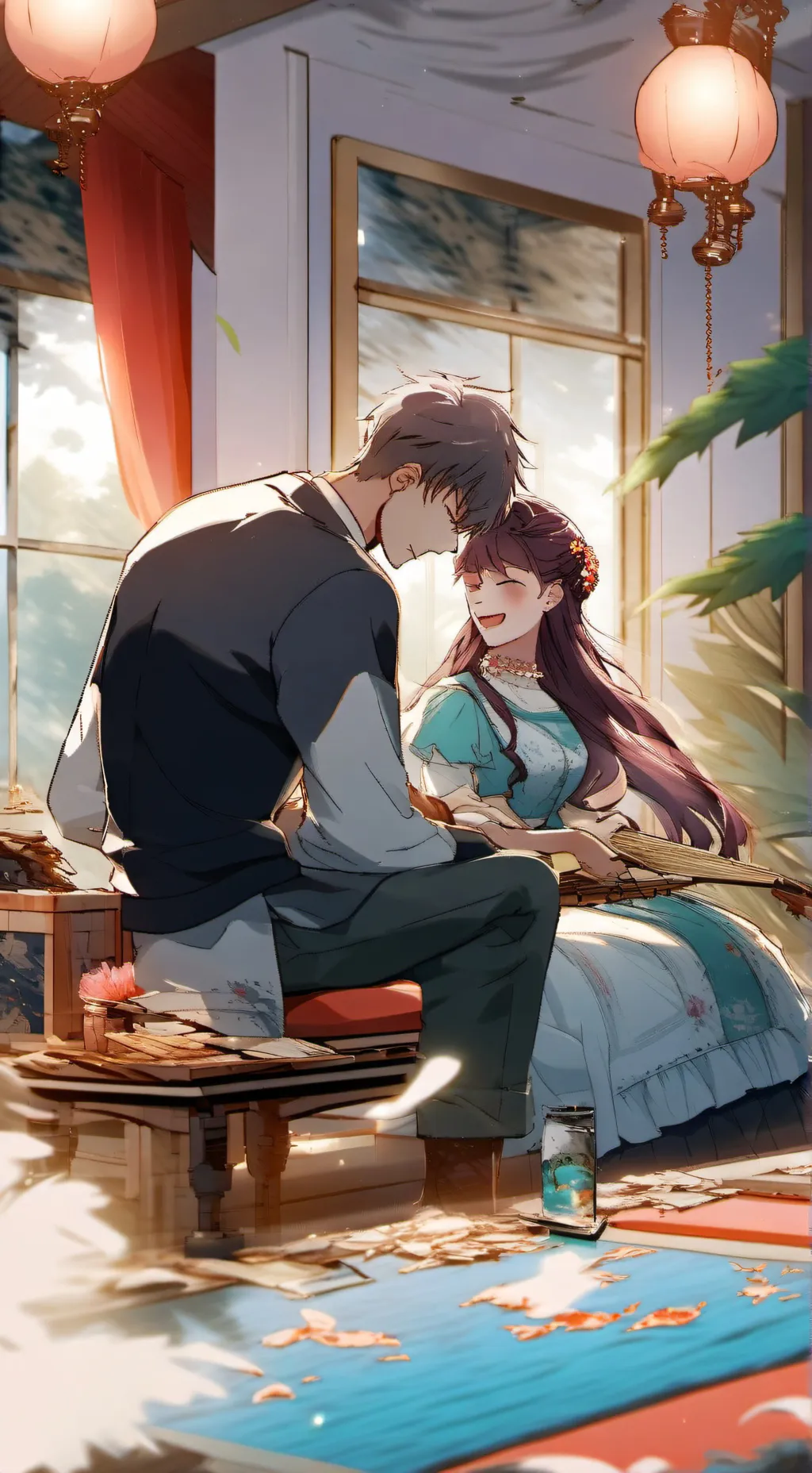 ai character: kaleb and nana★ background