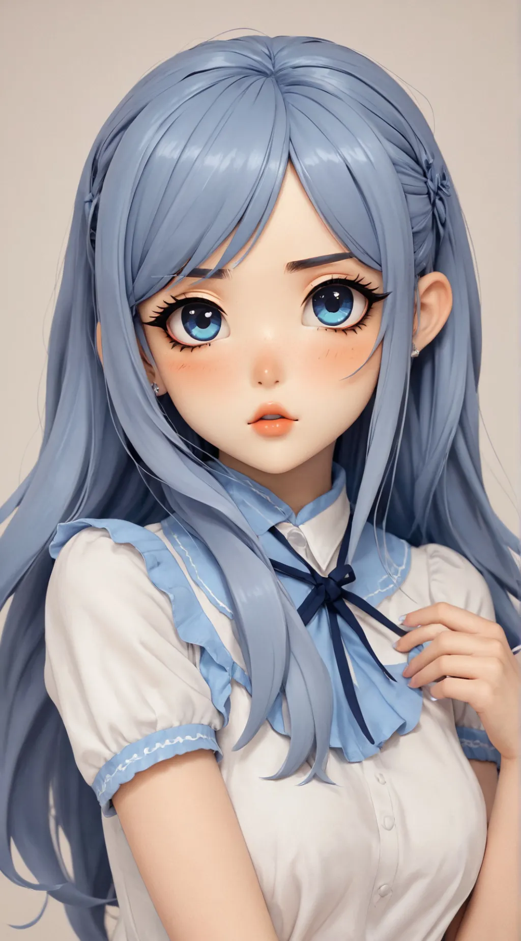 ai character: ice blue background