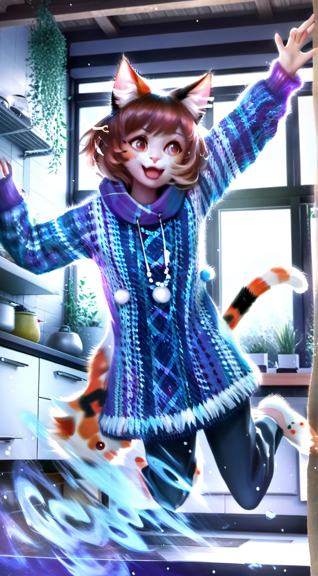 ai character: Trout Cat Spirit background