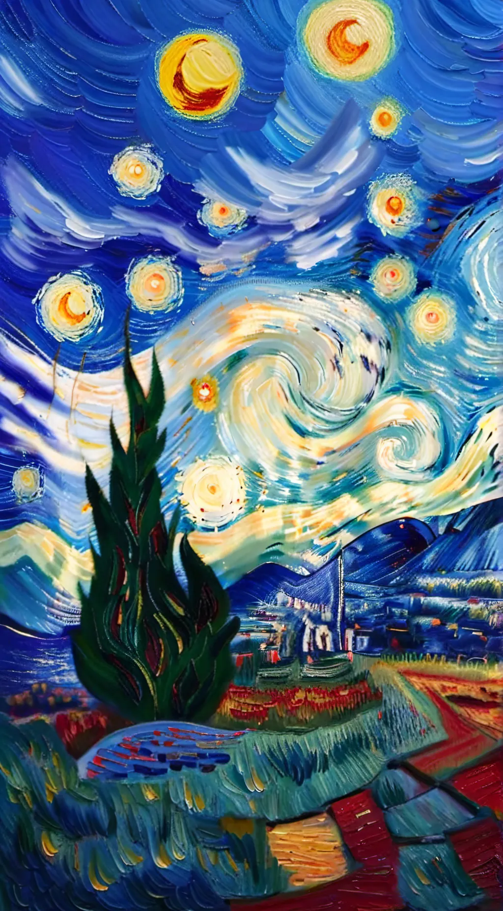 ai character: famous painting background