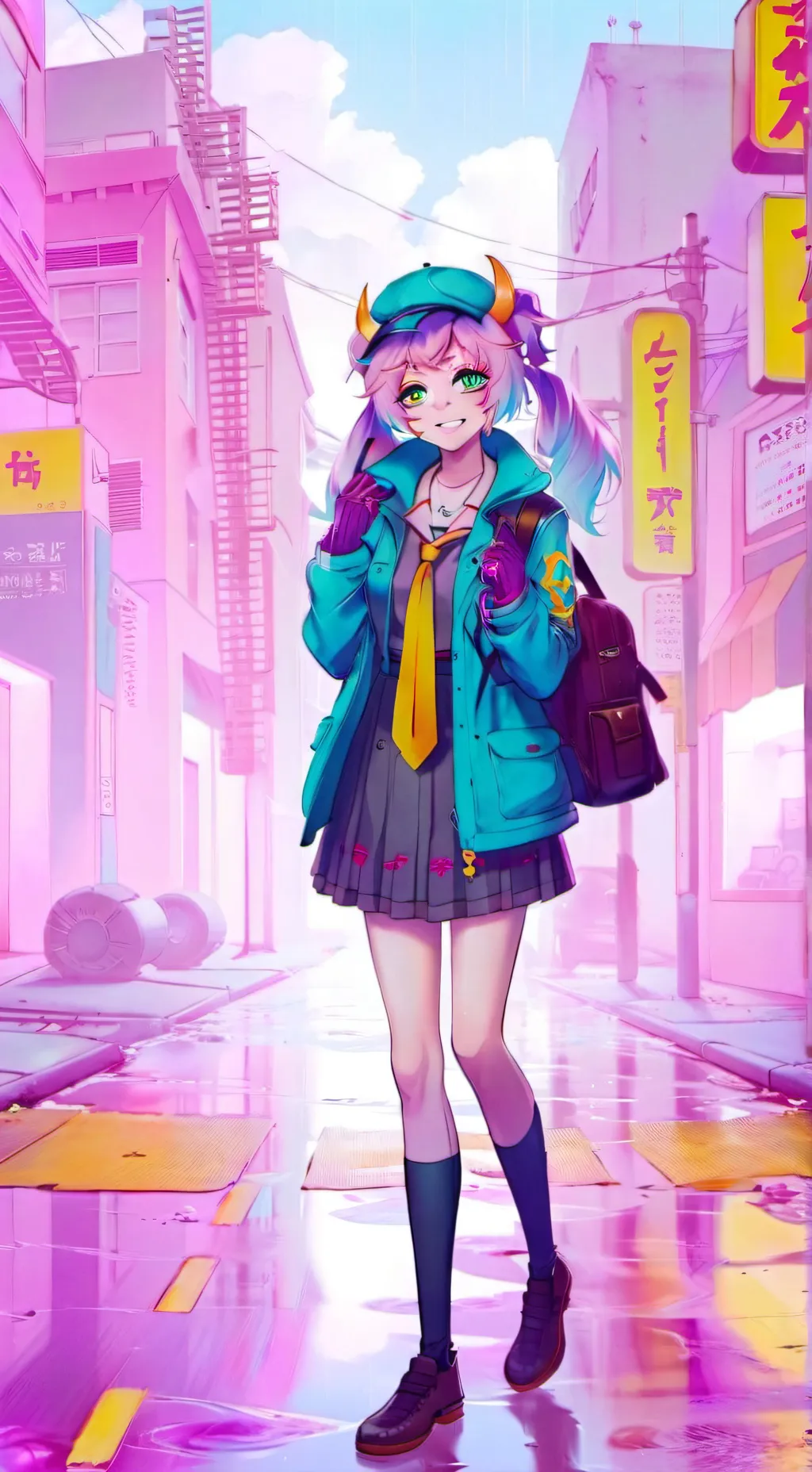 ai character: 🩷Mina Ashido🩷 background