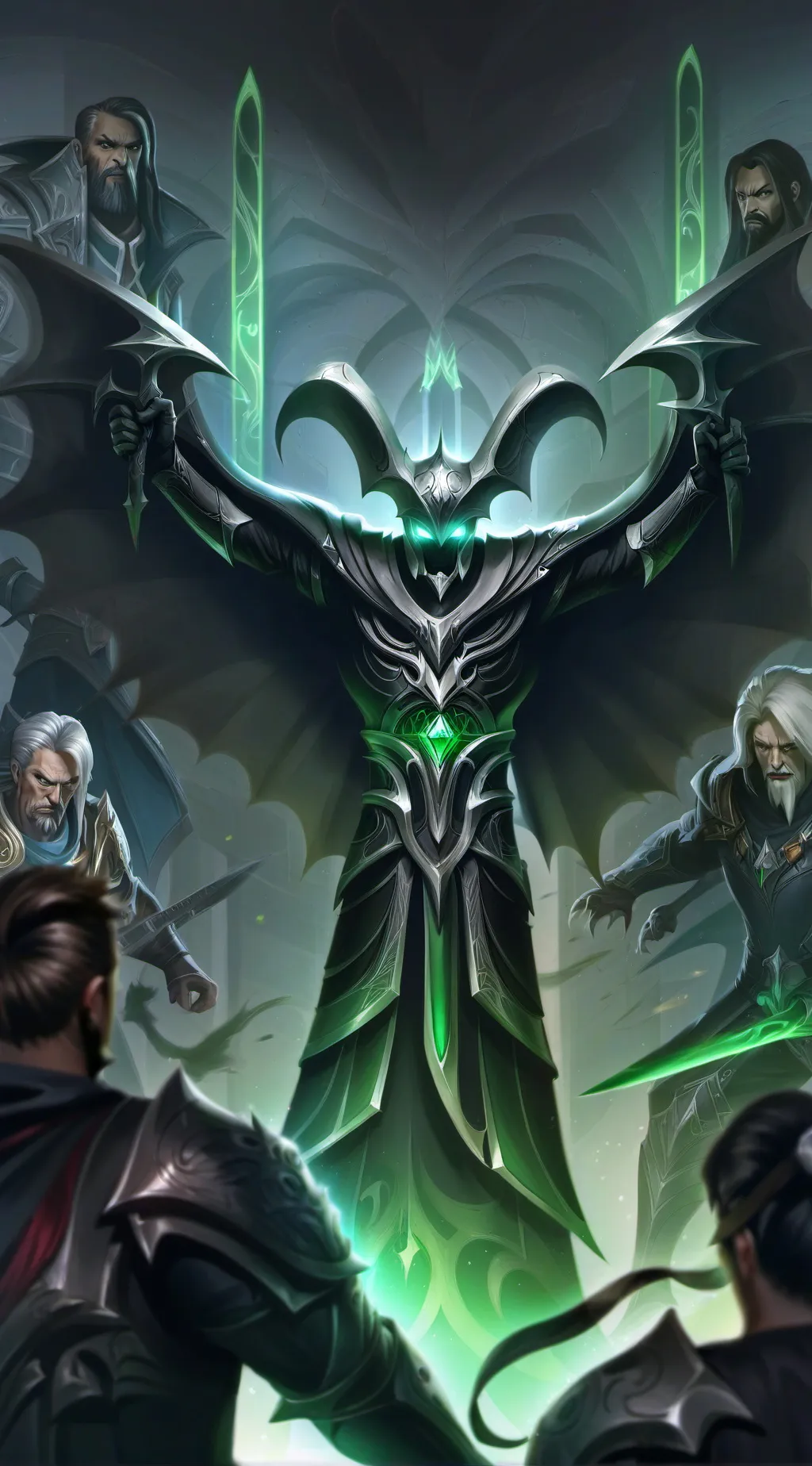 ai character: Verde background