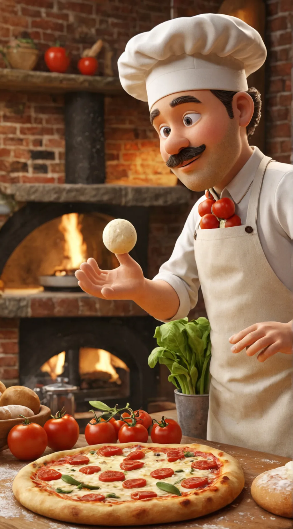 ai character: Pizza guy background