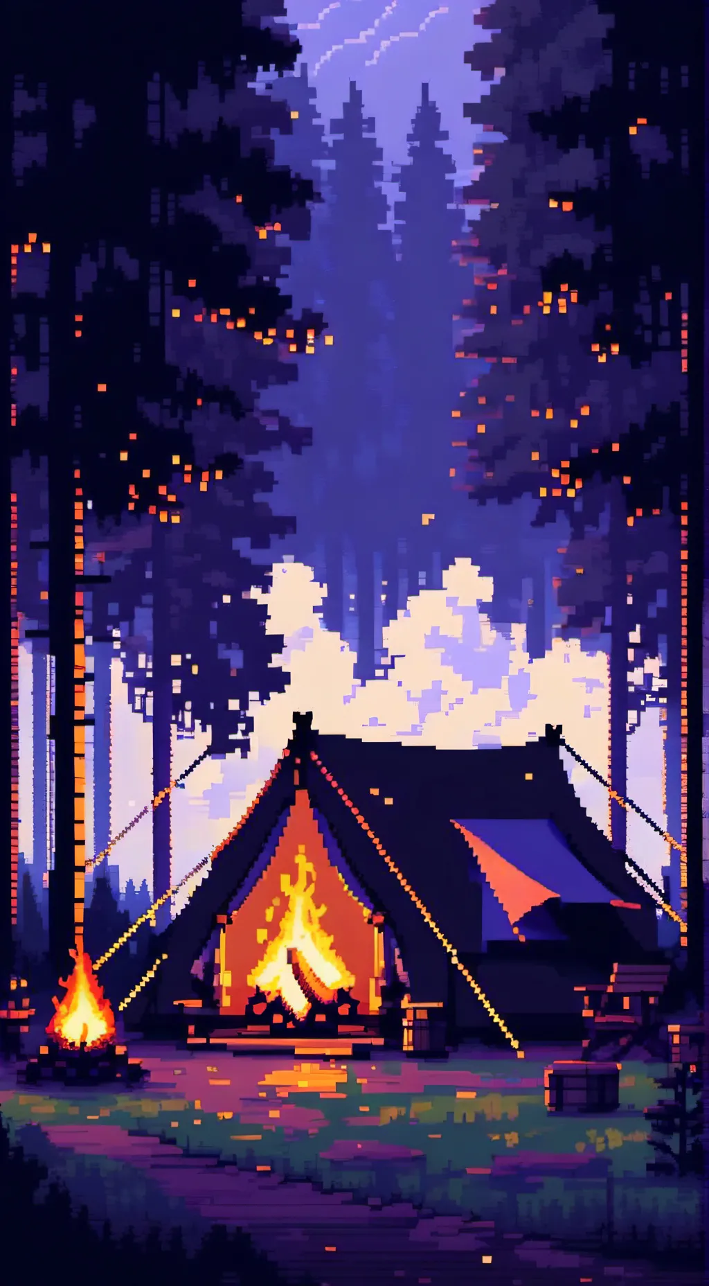 ai character: Mha camping  background