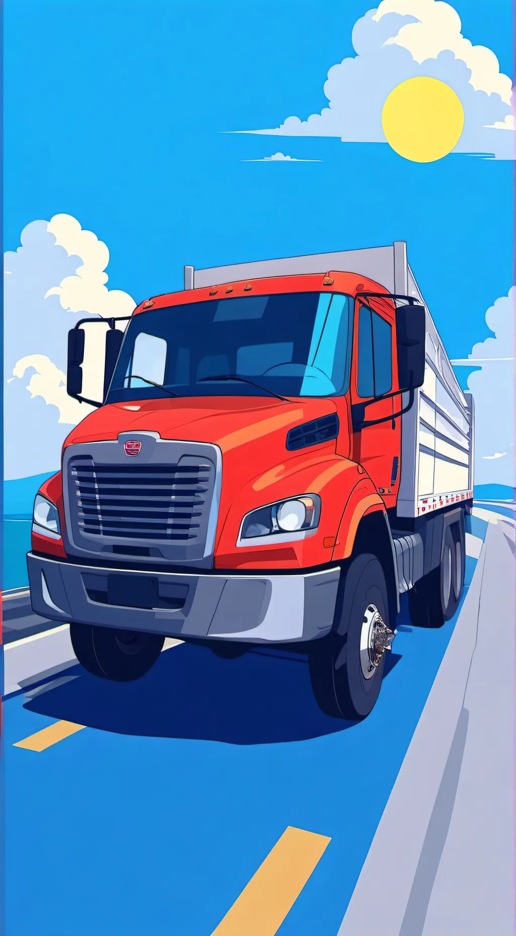 ai character: Crazy red truck background