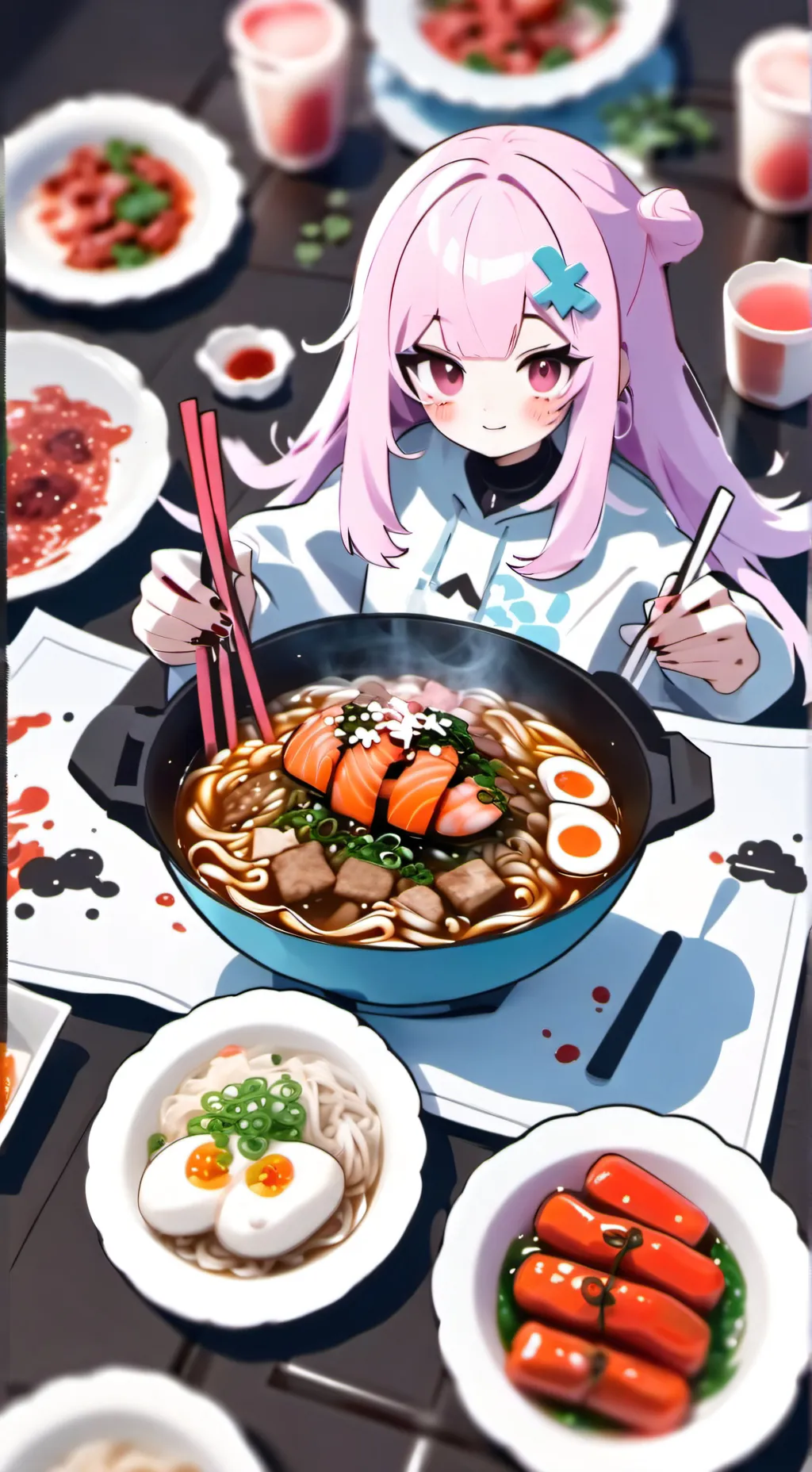 ai character: lemony firend pink background